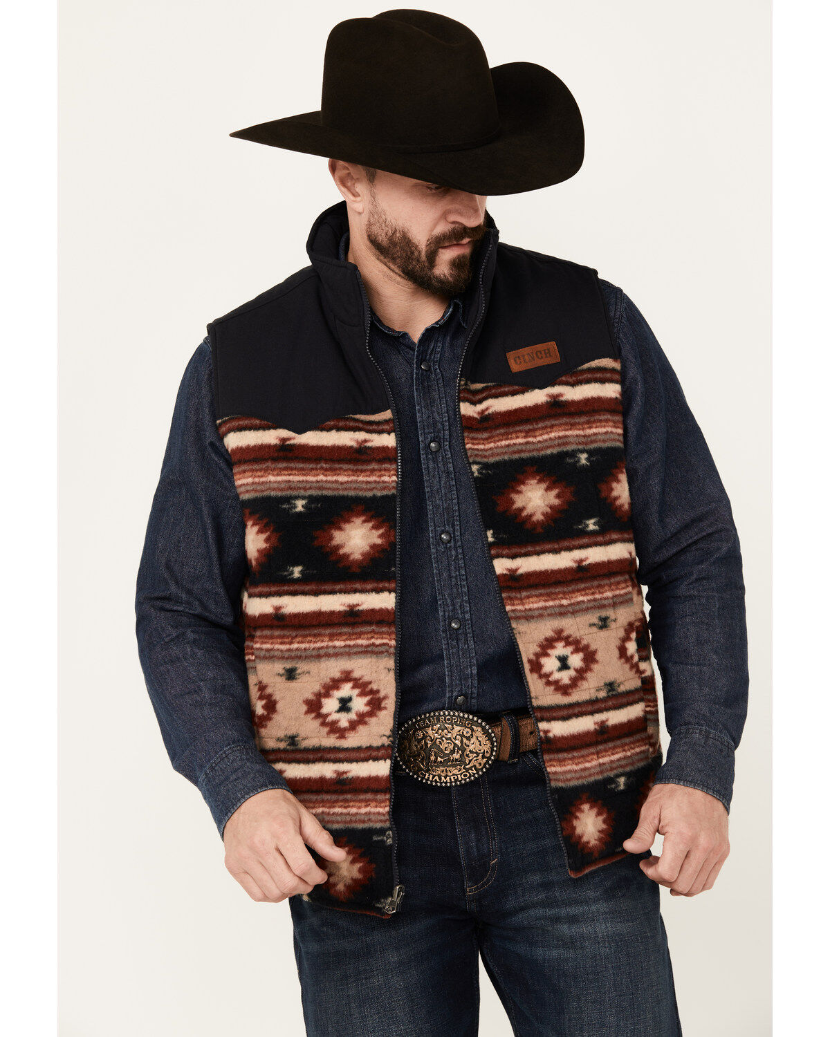 Men's Cinch Reversible Southwestern Print Quilted Vest