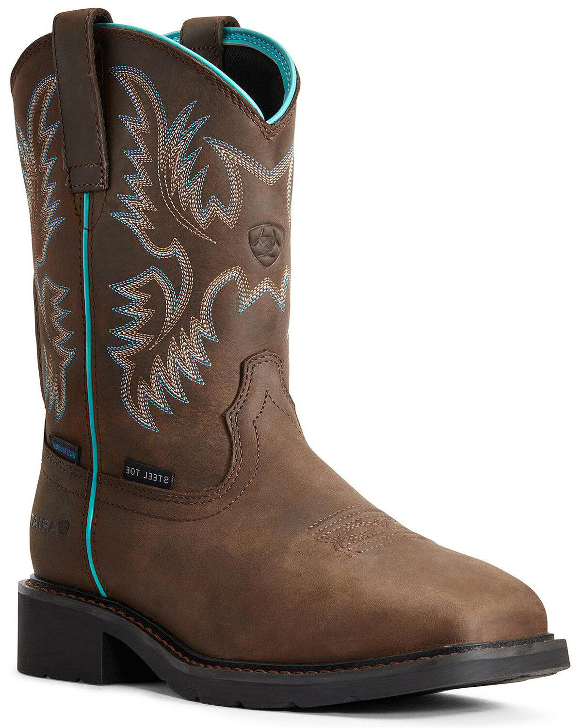 Women's Ariat Krista Waterproof Western Work Boots - Steel Toe