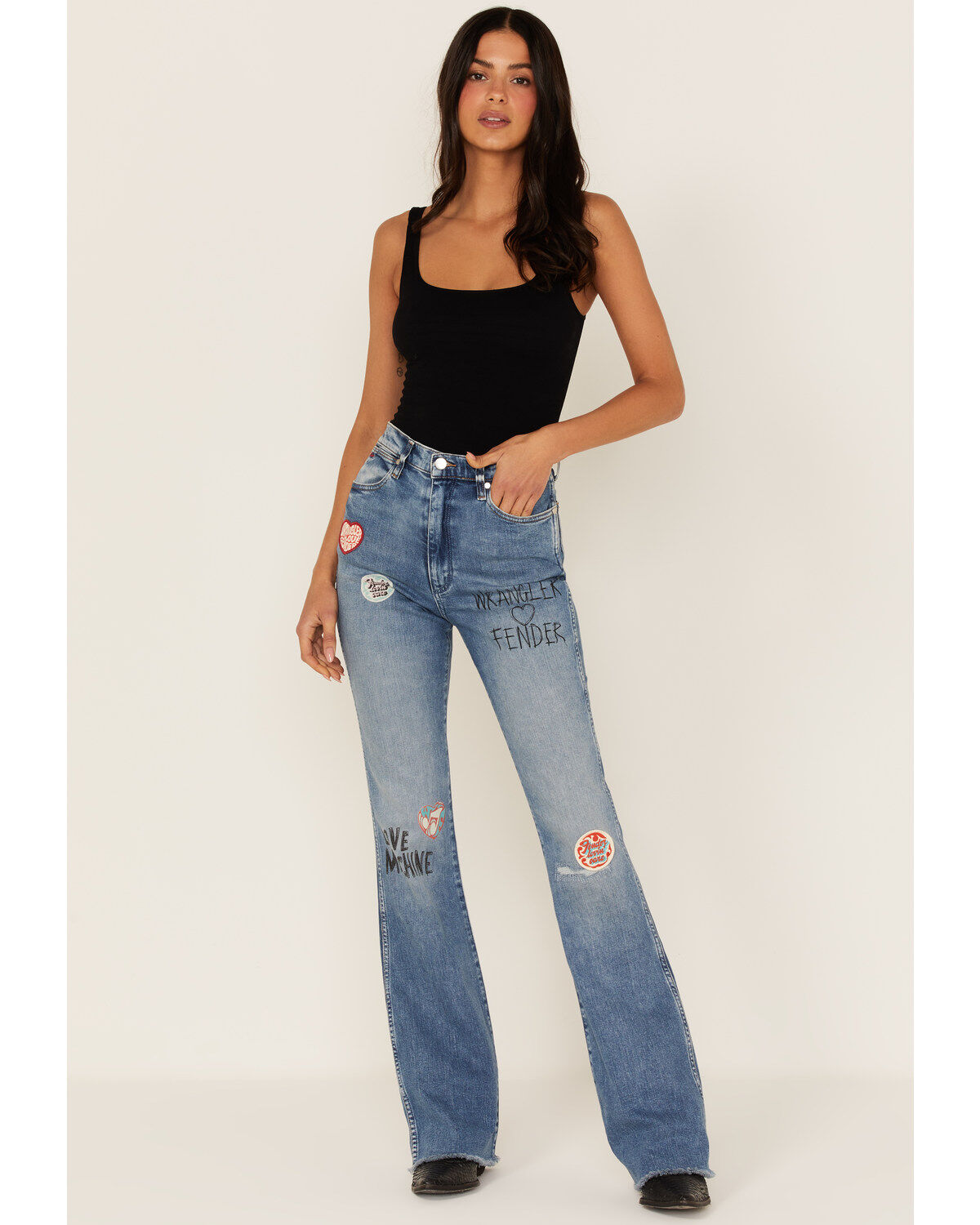 Women's Wrangler X Fender West Ward Medium Wash High Rise Bootcut Jean