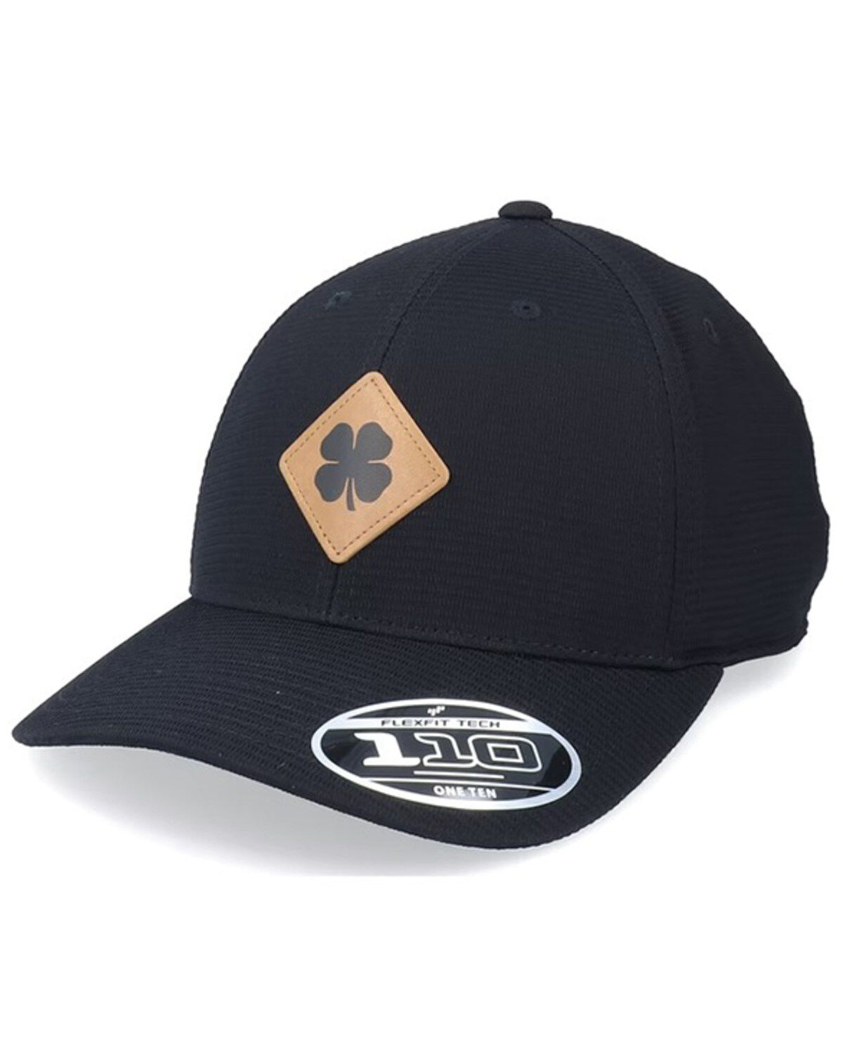 Men's Black Clover Leather Patch Ball Cap