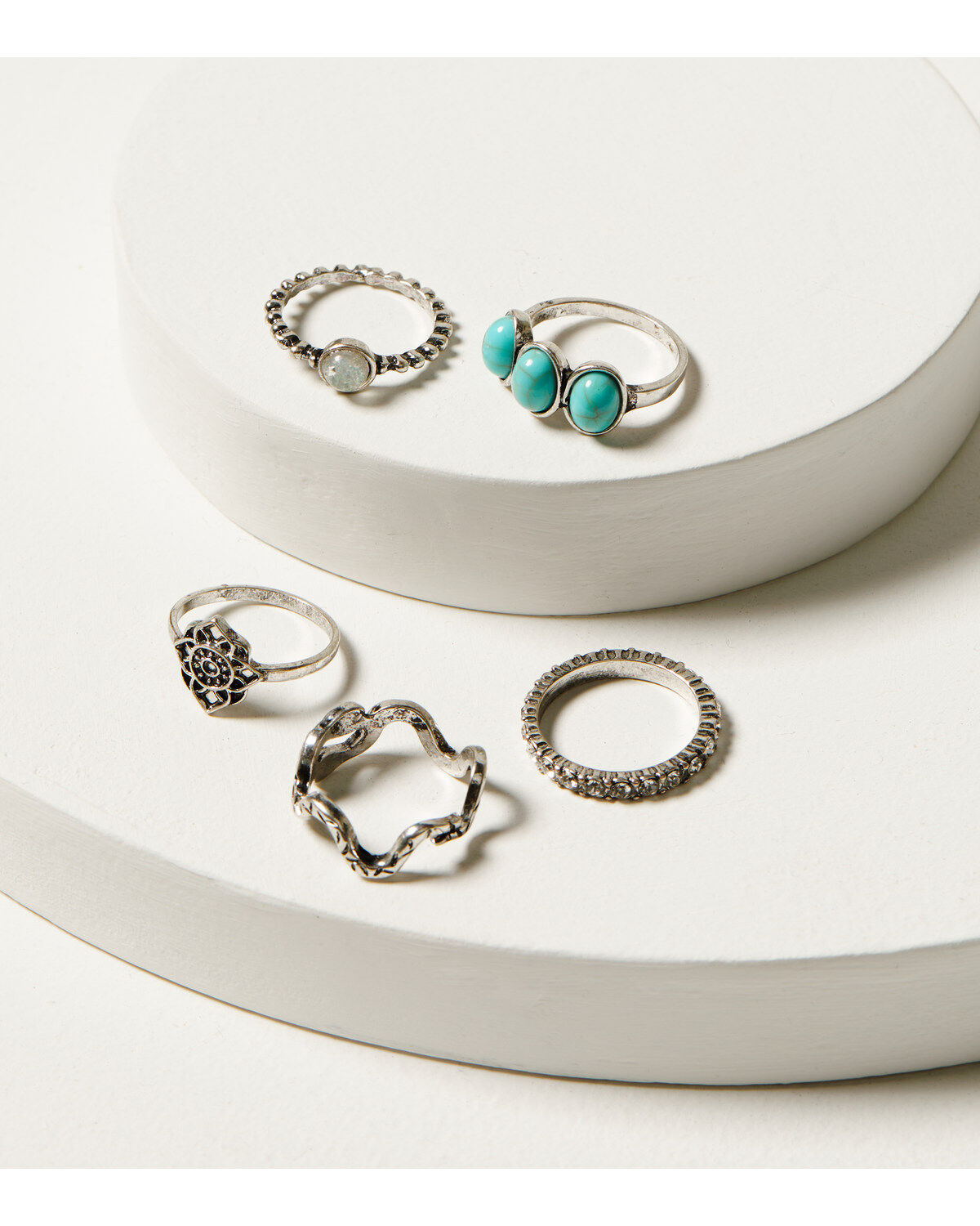 Women's Shyanne Snake, Stone and Rhinestone Ring Set - 5 Piece