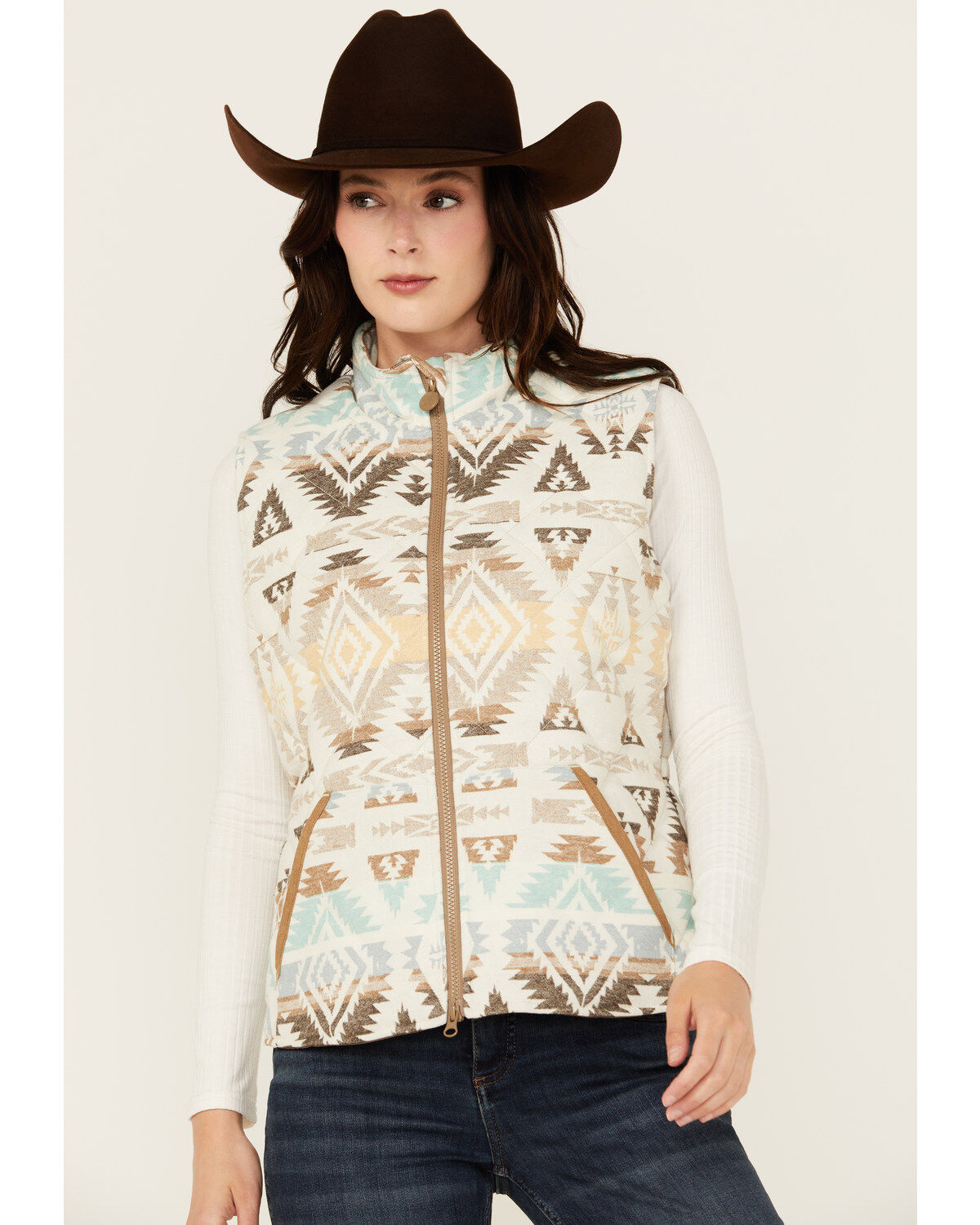 Women's Outback Trading Co Rosalie Southwestern Print Zip-Up Vest