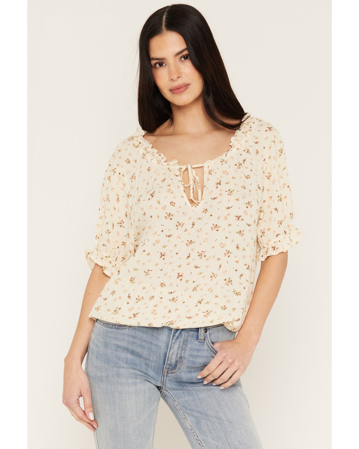 Women's Wild Moss Ditsy Floral Print Short Sleeve Shirt