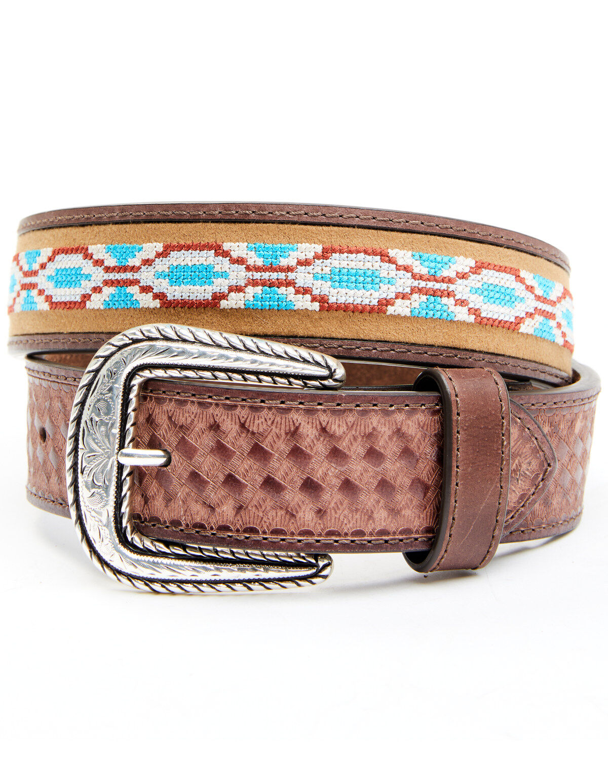 Men's Cody James Southwestern Basket Weave Western Belt