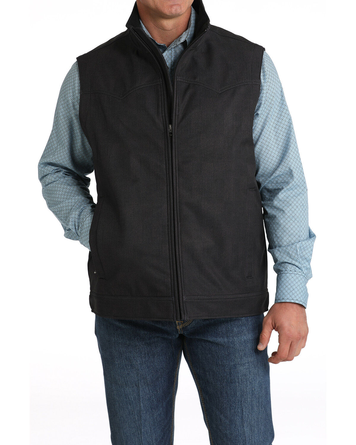 Men's Cinch Herringbone Textured Concealed Carry Bonded Vest