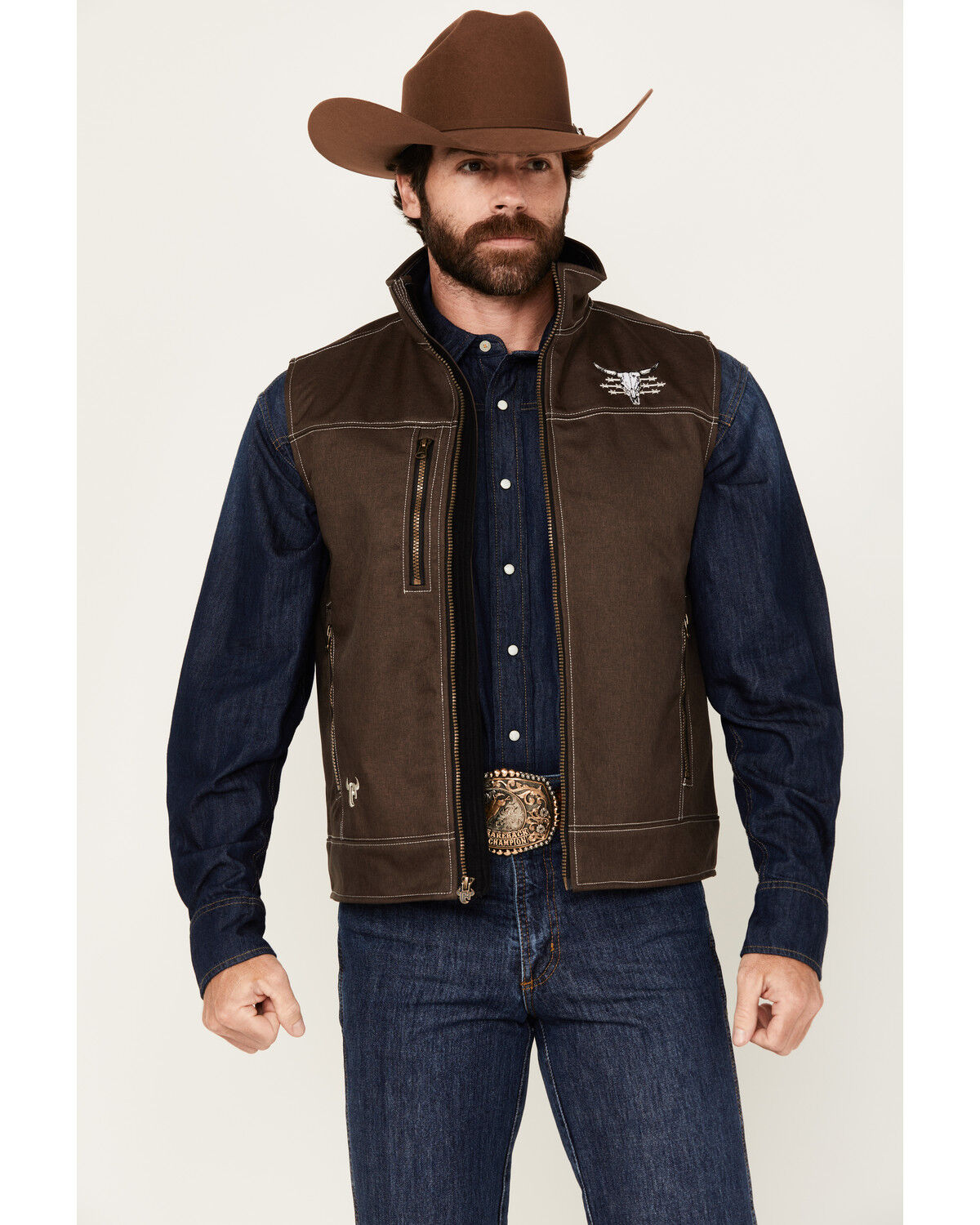 Men's Cowboy Hardware Live Free Woodsman Softshell Vest