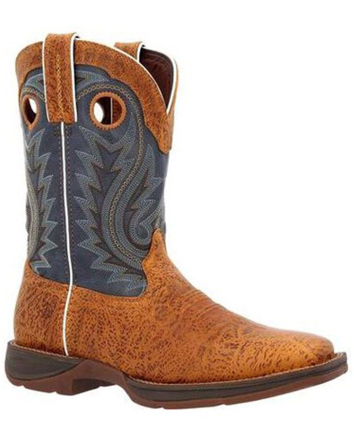 Men's Durango Rebel By Rustic Tan & Navy Rebel Western Boot - Broad Sq