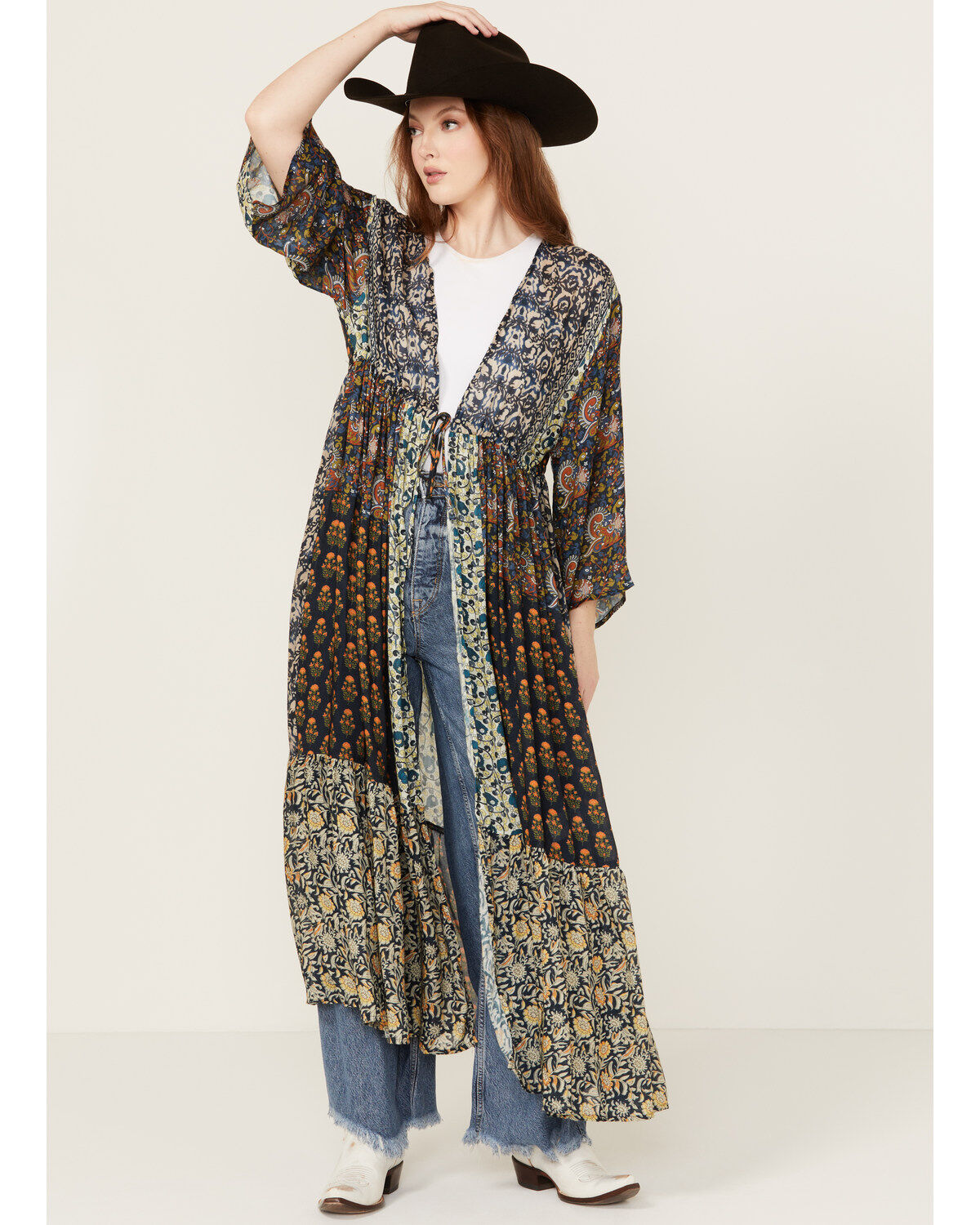 Women's Free People Long Geo Print Kimono