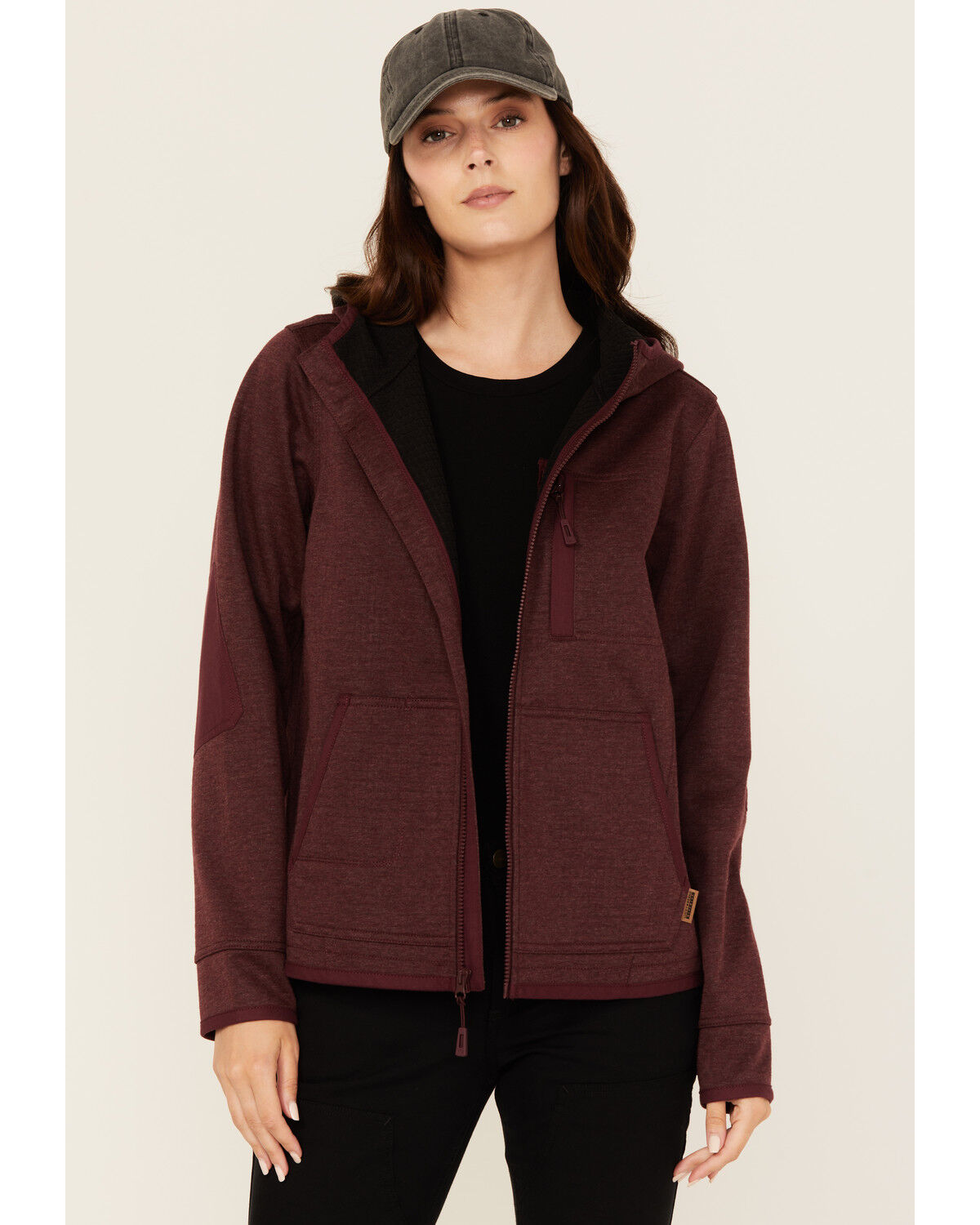 Women's Lucky Brand Workwear Bonded Fleece Zip-Up Hooded Jacket