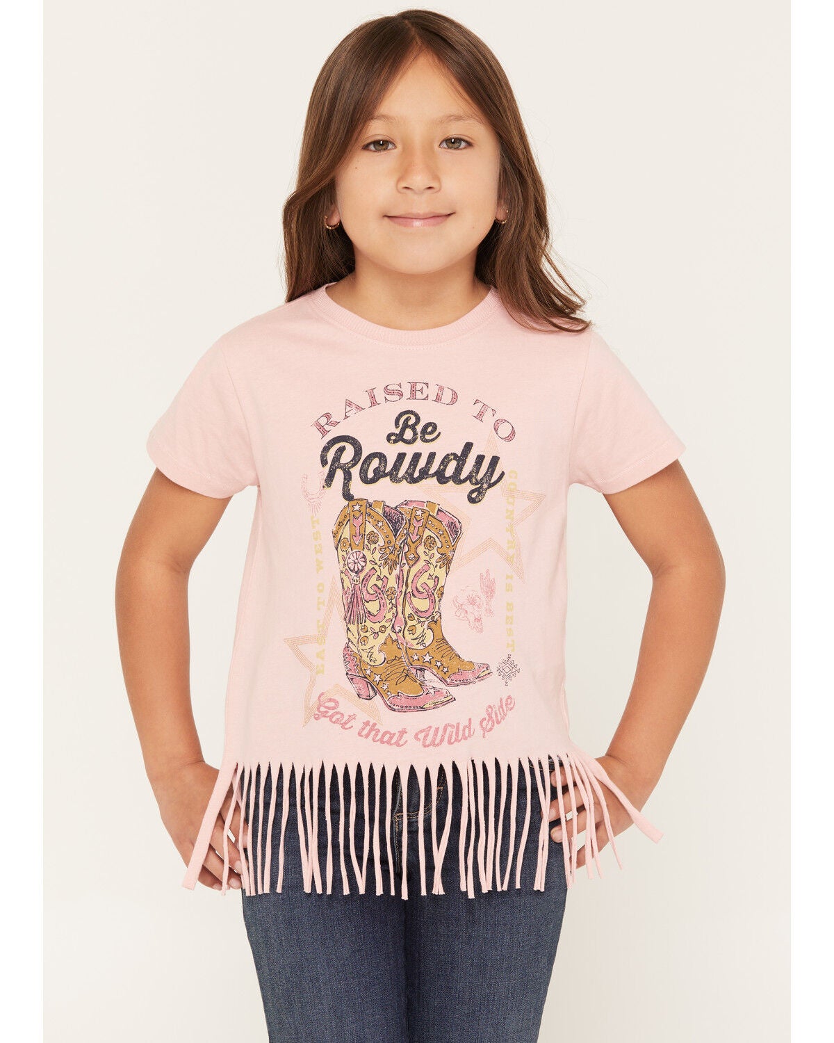 Girls' Shyanne Raised To Be Rowdy Short Sleeve Fringe Graphic Tee