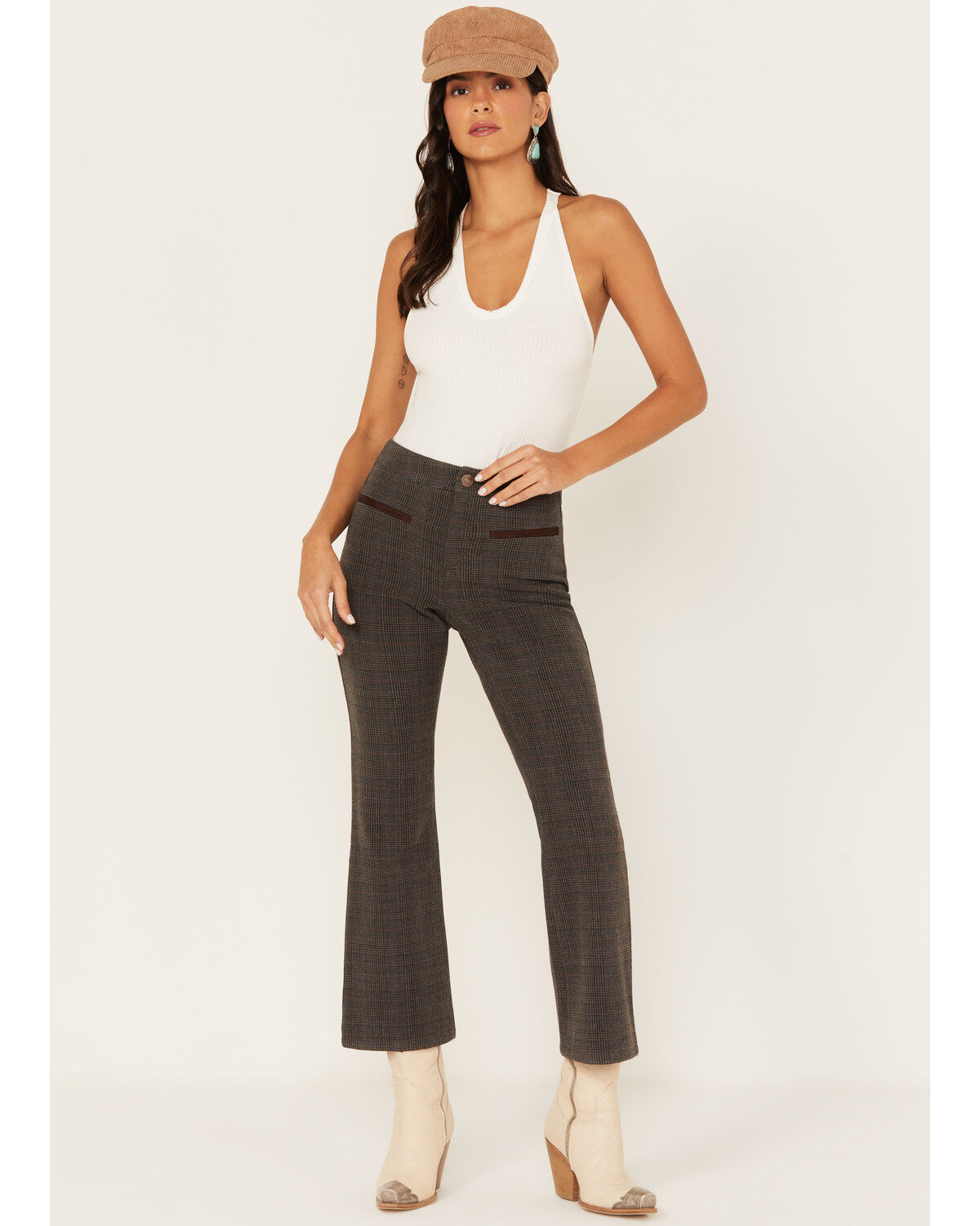 Women's Shyanne Plaid Print Flare Pants