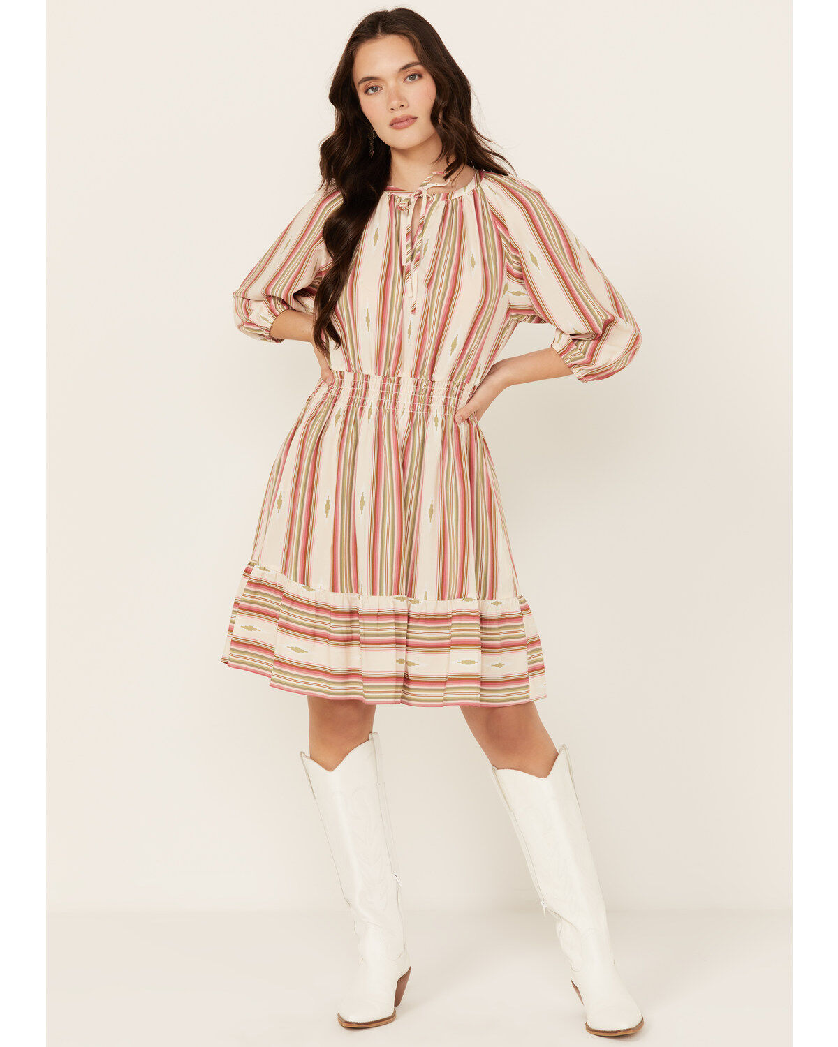 Women's Ariat Lovell Striped Print Long Sleeve Mini Dress