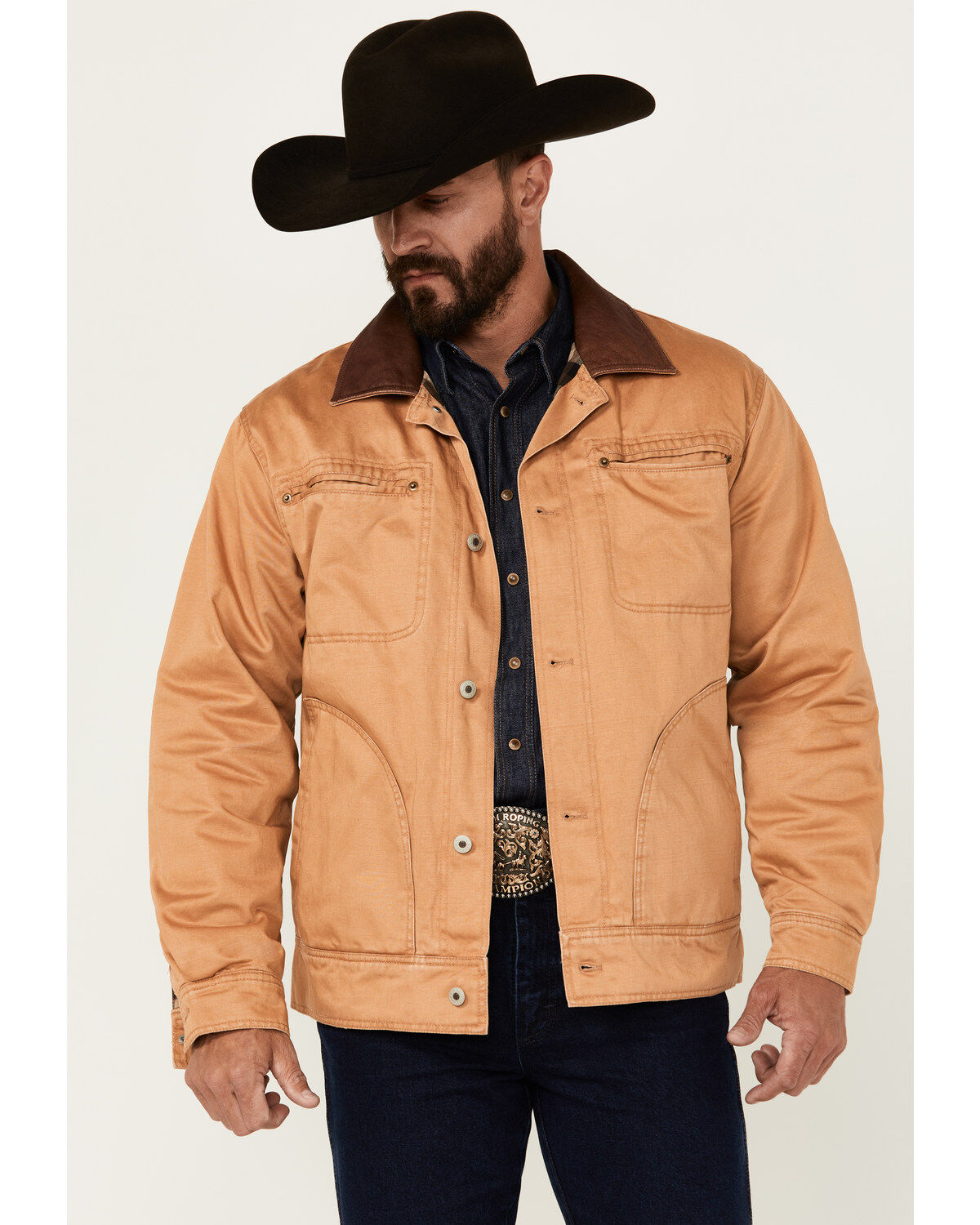 Men's Resistol Journey Solid Canvas Button-Down Jacket