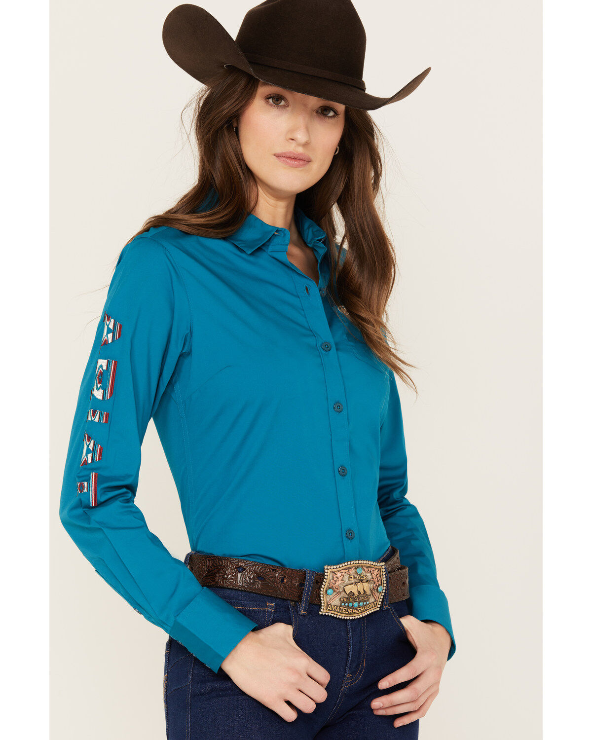 Women's Ariat Team Kirby Long Sleeve Button Down Stretch Western Shirt