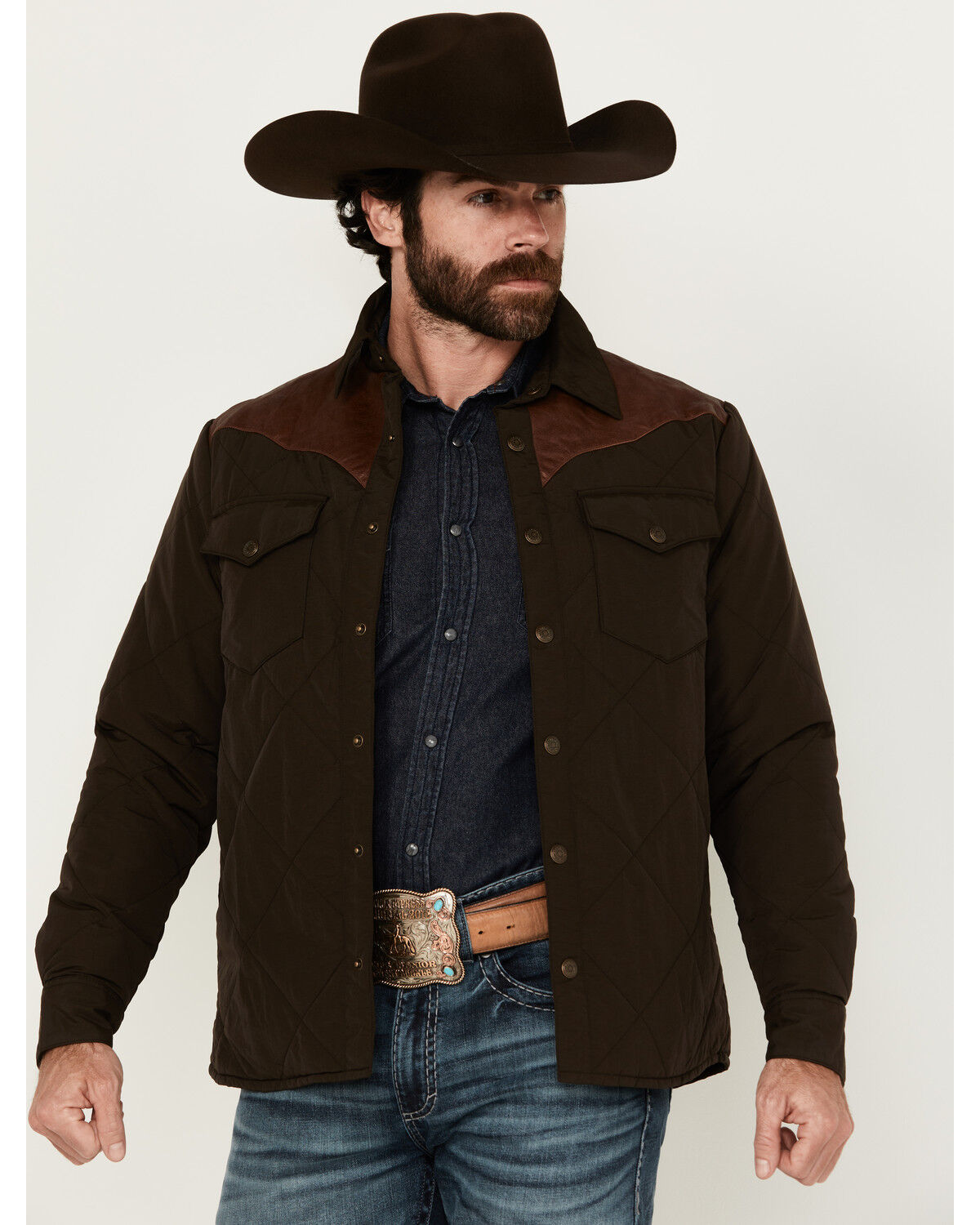Men's Resistol Quilted Leather Yoke Jacket