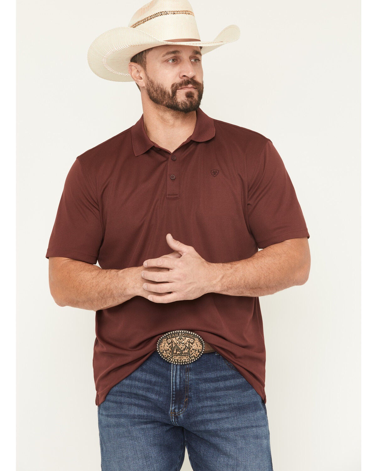 Men's Ariat TEK Solid Short Sleeve Performance Polo
