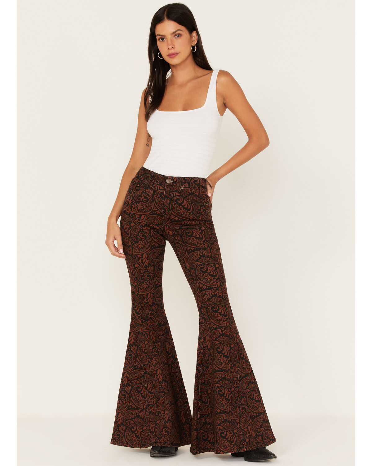 Women's Shyanne Paisley Print Super Flare Jeans