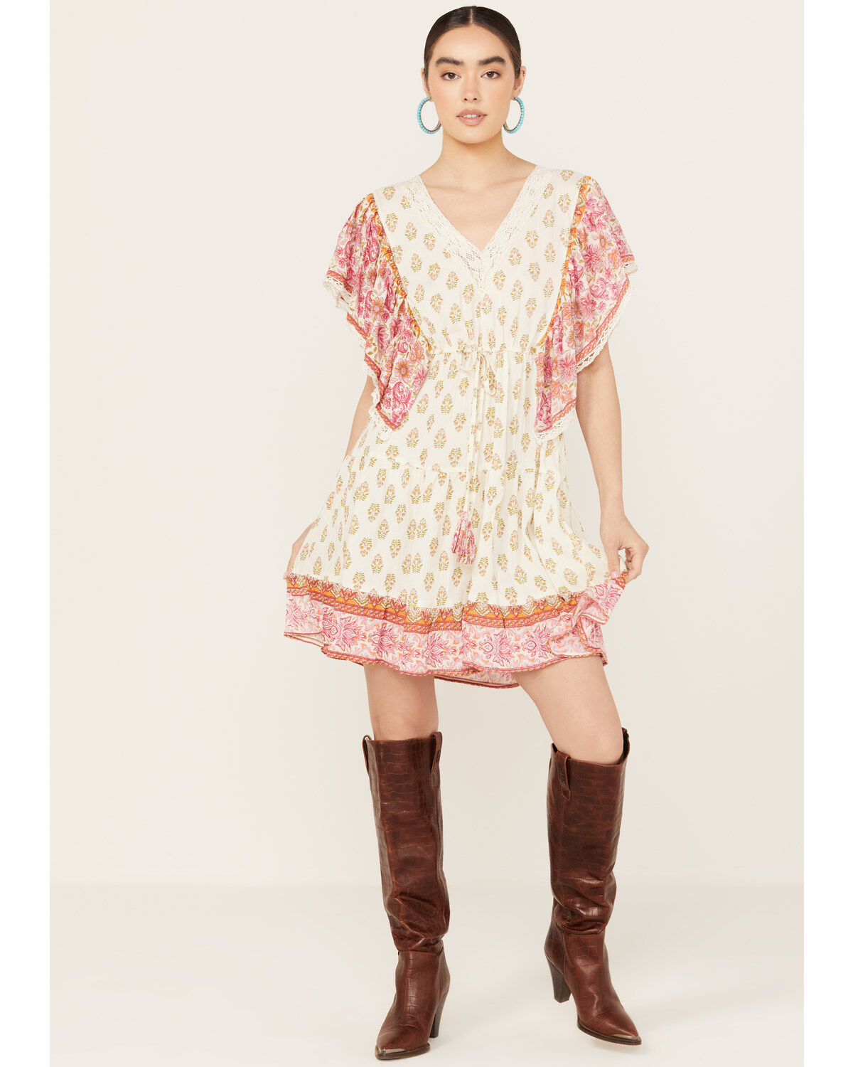 Women's Angie Border Print Mini Dress