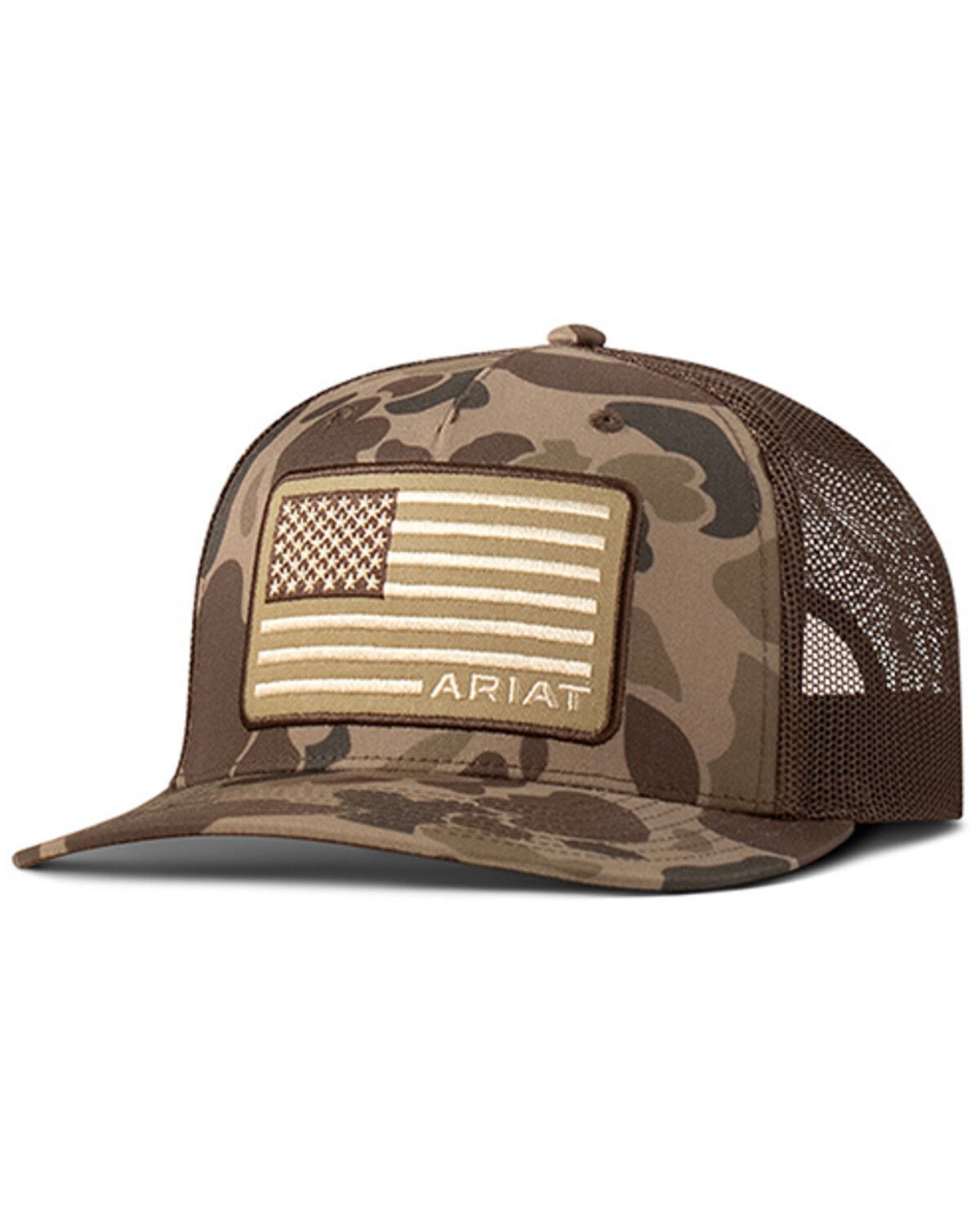 Men's Ariat Camo American Flag Patch Ball Cap