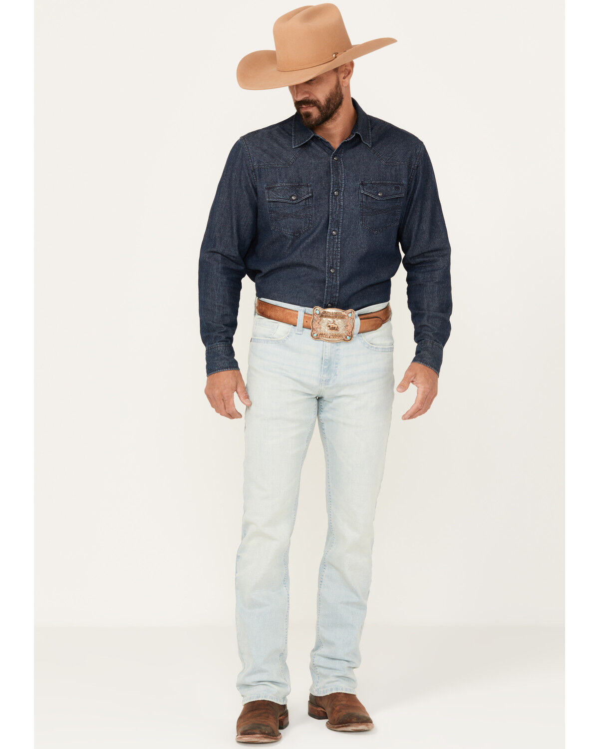 Men's Cody James Settler Light Wash Slim Straight Stretch Denim Jeans