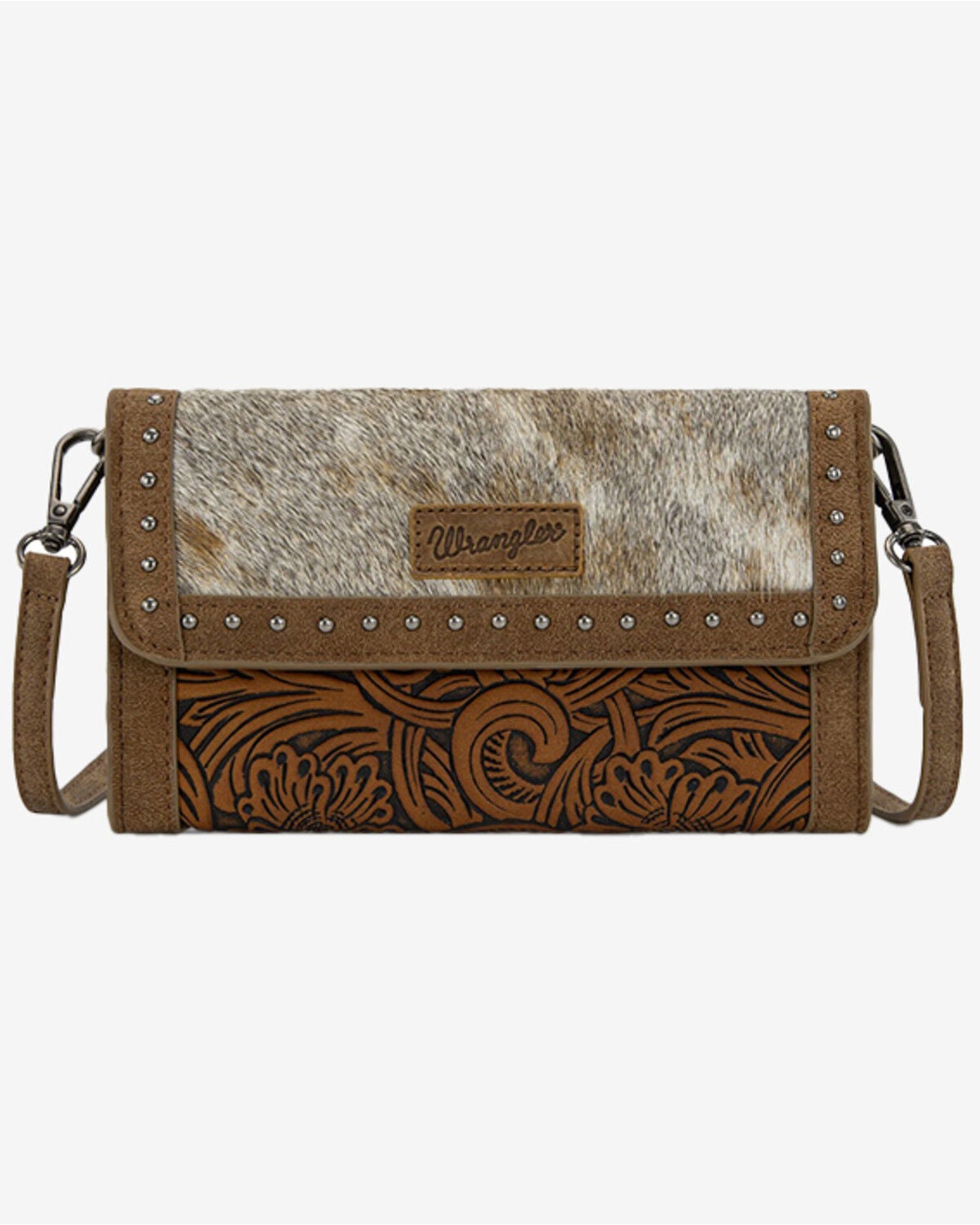 Women's Wrangler Cowhide Embossed Crossbody Wristlet