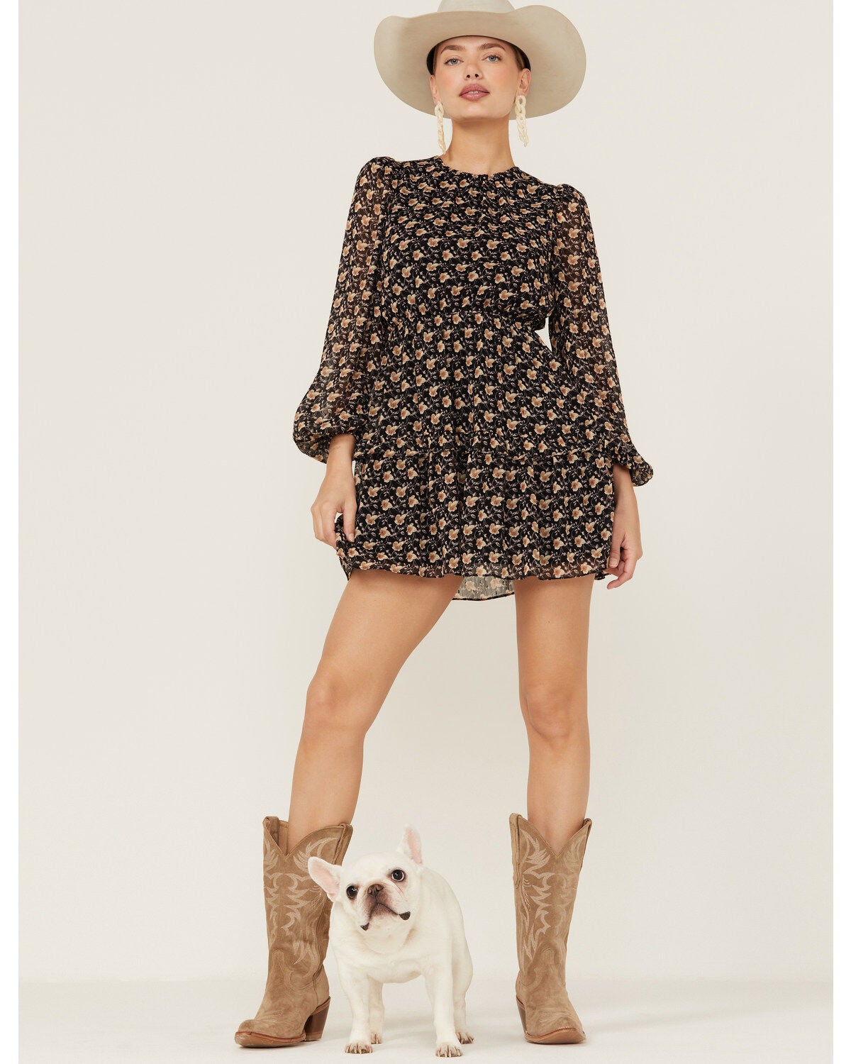 Women's Lush Floral Open Back Mini Dress