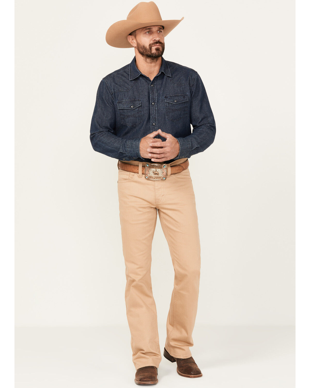 Men's Cody James Dalton Tan Slim Bootcut Stretch Denim Jeans