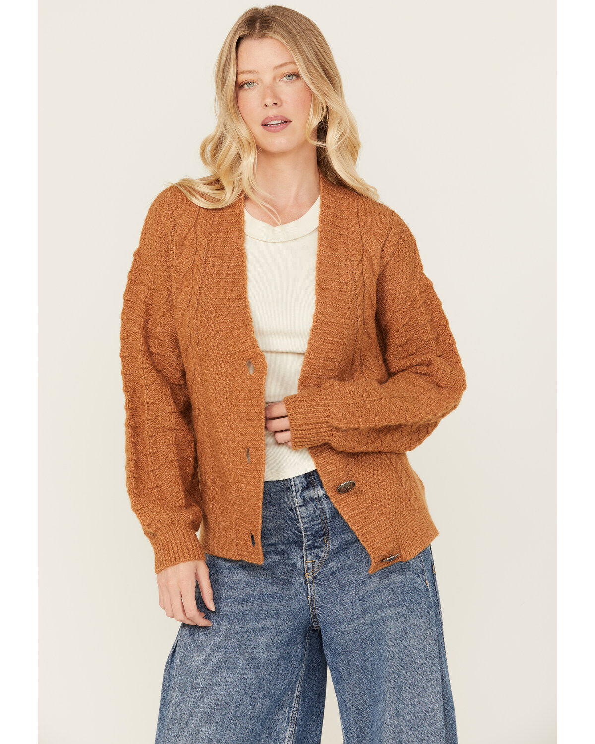 Women's Cotton & Rye Cactus Button Cardigan