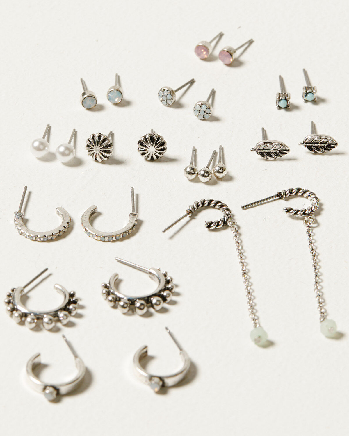 Women's Shyanne Delicate Pastel Stone Multi Earring Set - 12 Piece