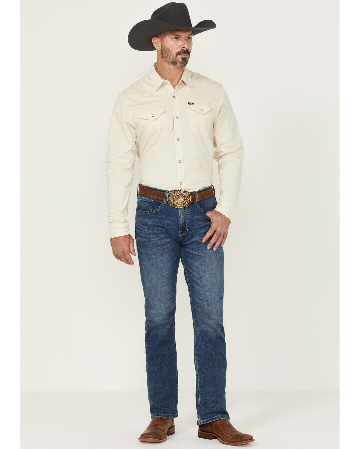 Men's Wrangler 20X Beckner 42 Medium Wash Slim Bootcut Stretch Denim J