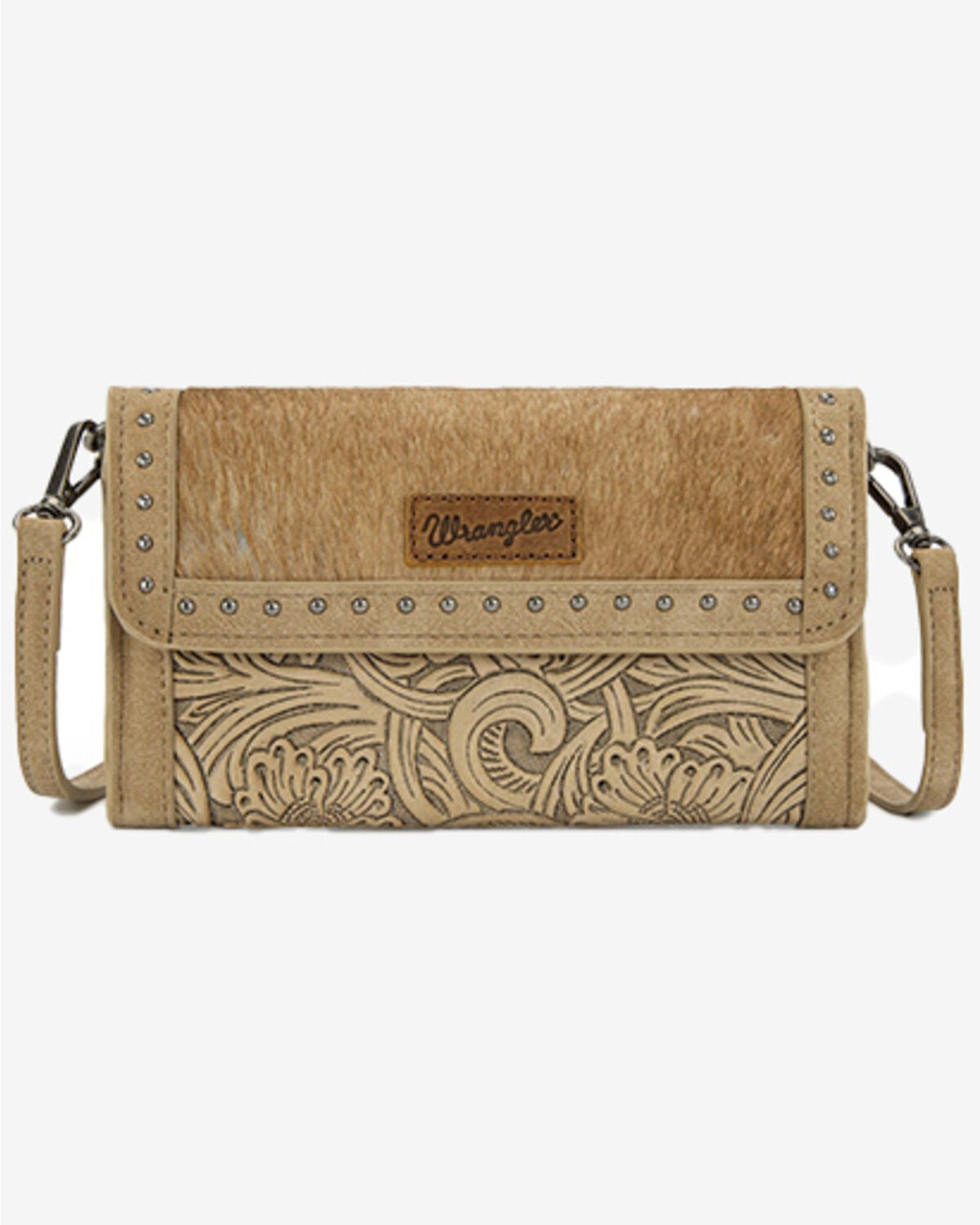 Women's Wrangler Cowhide Embossed Crossbody Wristlet