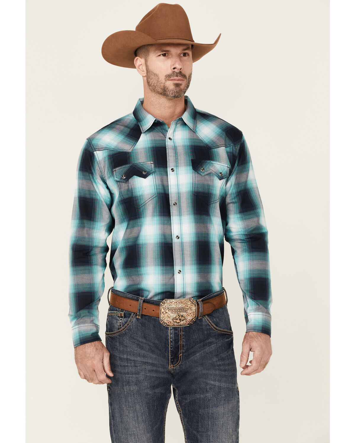 Men's Cody James Gateway Large Plaid Long Sleeve Snap Western Shirt