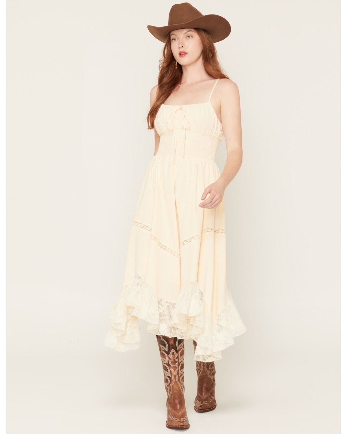Women's Originality Emma Sleeveless Ruffle Midi Dress