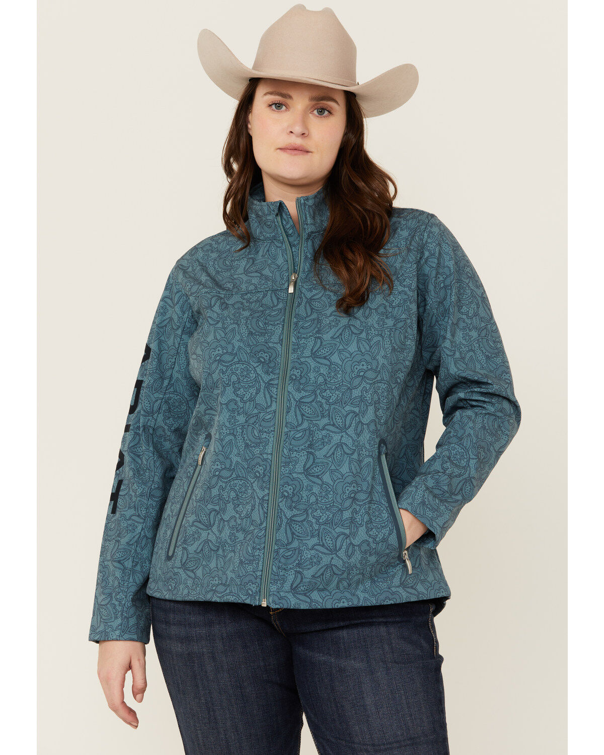 Women's Ariat Printed Team Softshell Jacket - Plus