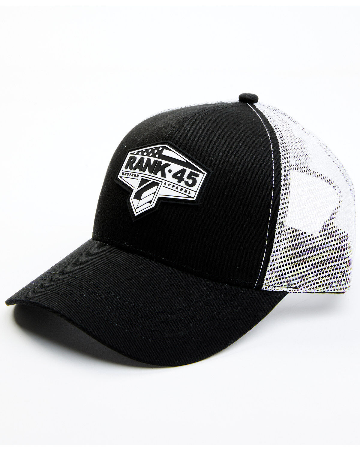Men's RANK 45 Flag Shield Graphic Mesh-Back Ball Cap