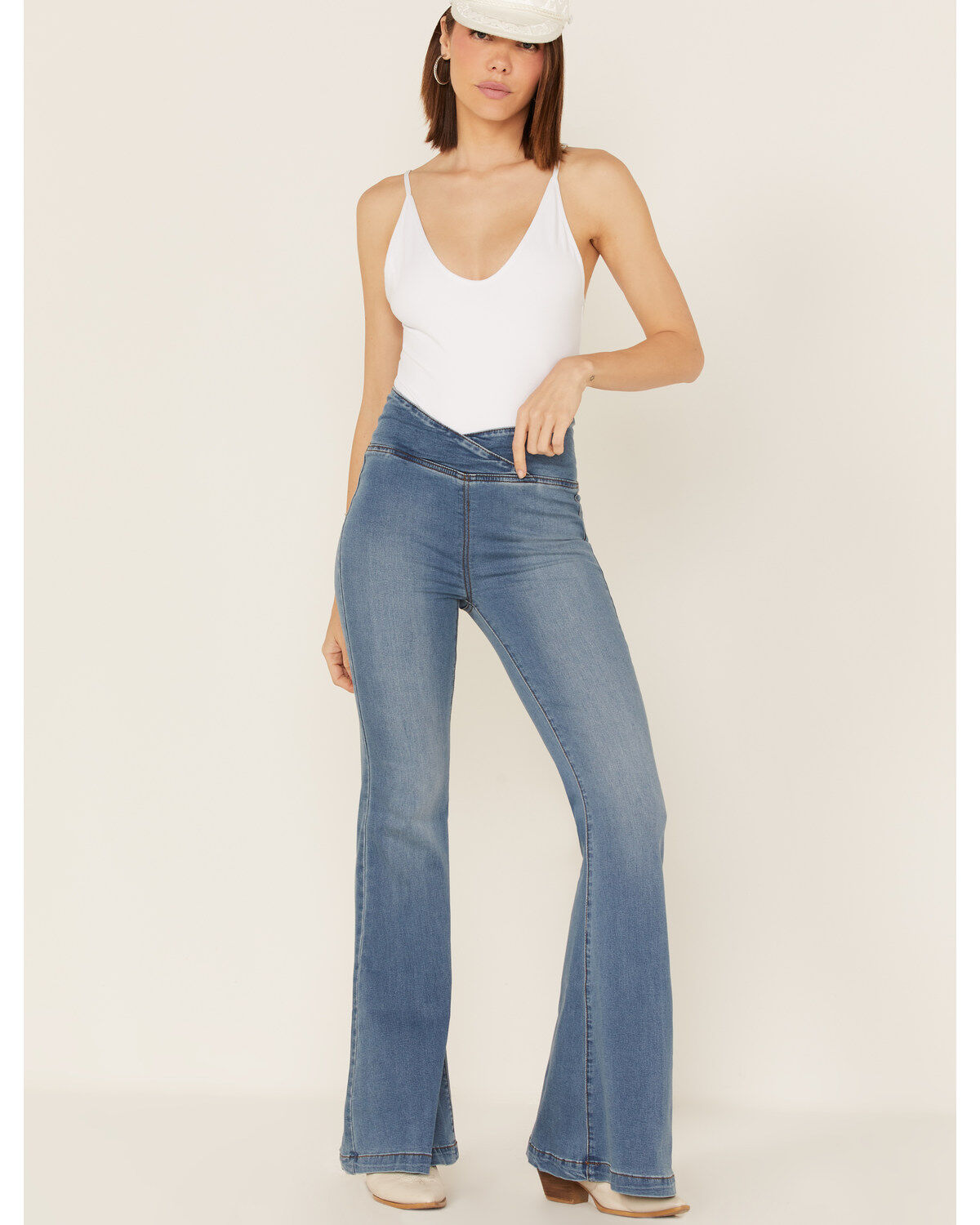Women's Free People Venice Beach Medium Wash Flare Jeans
