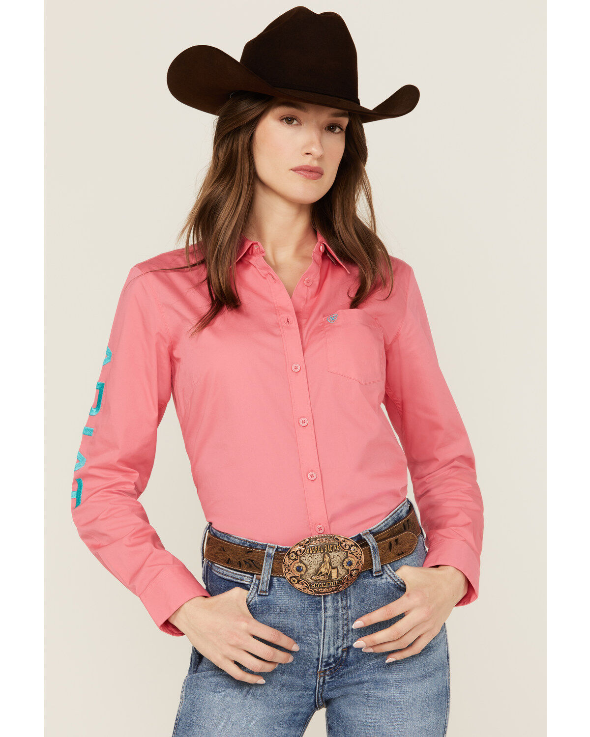 Women's Ariat Team Kirby Wrinkle Resistant Long Sleeve Button-Down Str