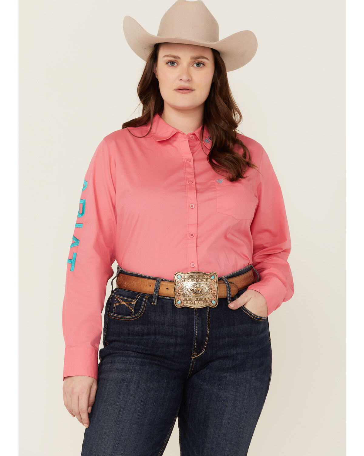 Women's Ariat Team Kirby Wrinkle Resistant Long Sleeve Button-Down Str