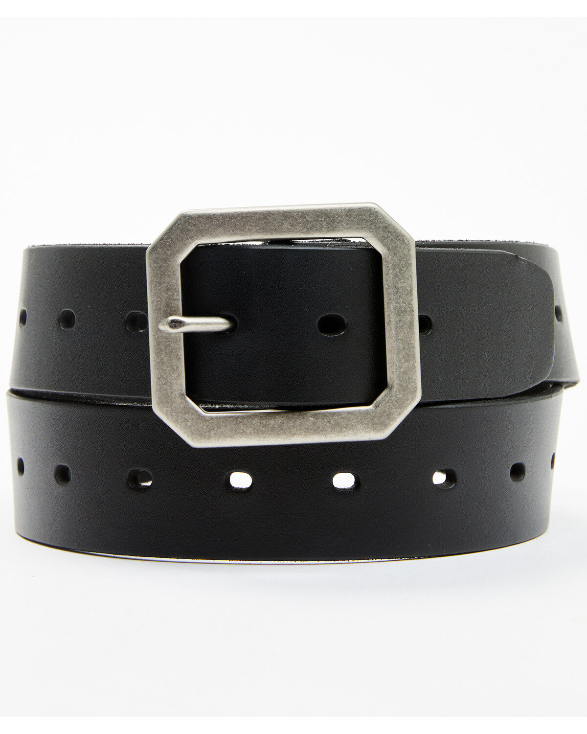 Men's Brothers and Sons Coleman Perforated Smooth Leather Basic Belt