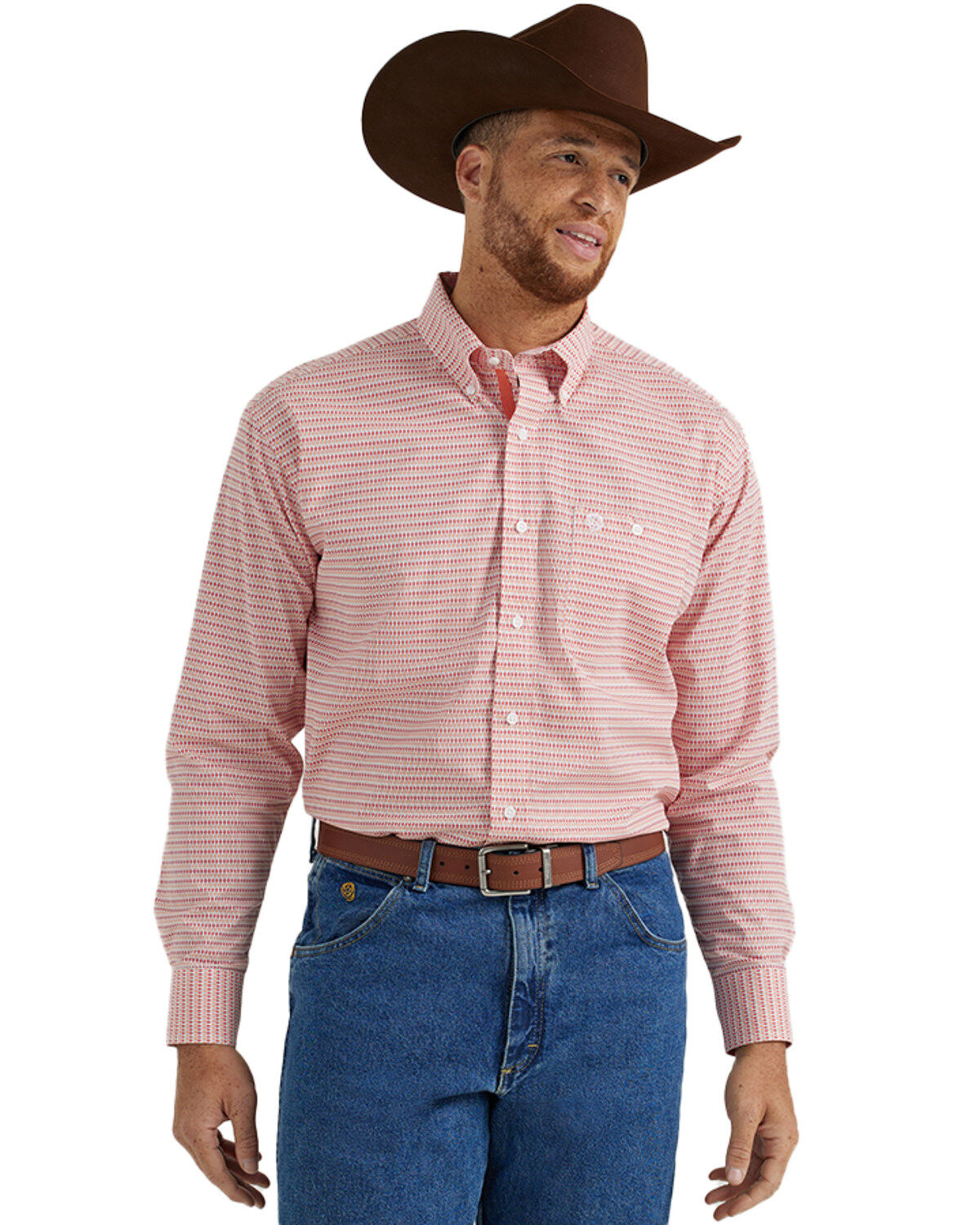 Men's Wrangler George Strait by Geo Print Long Sleeve Button-Down Stre
