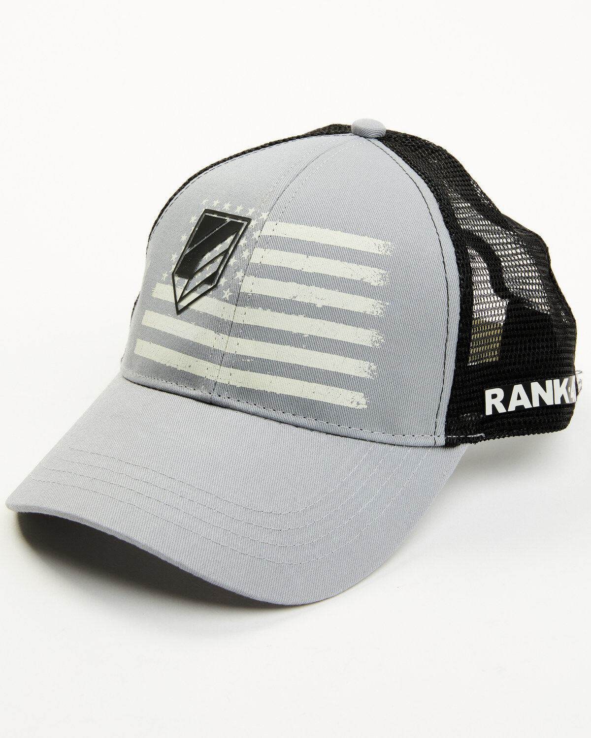 Men's RANK 45 Rubber Logo Flag Patch Mesh-Back Ball Cap