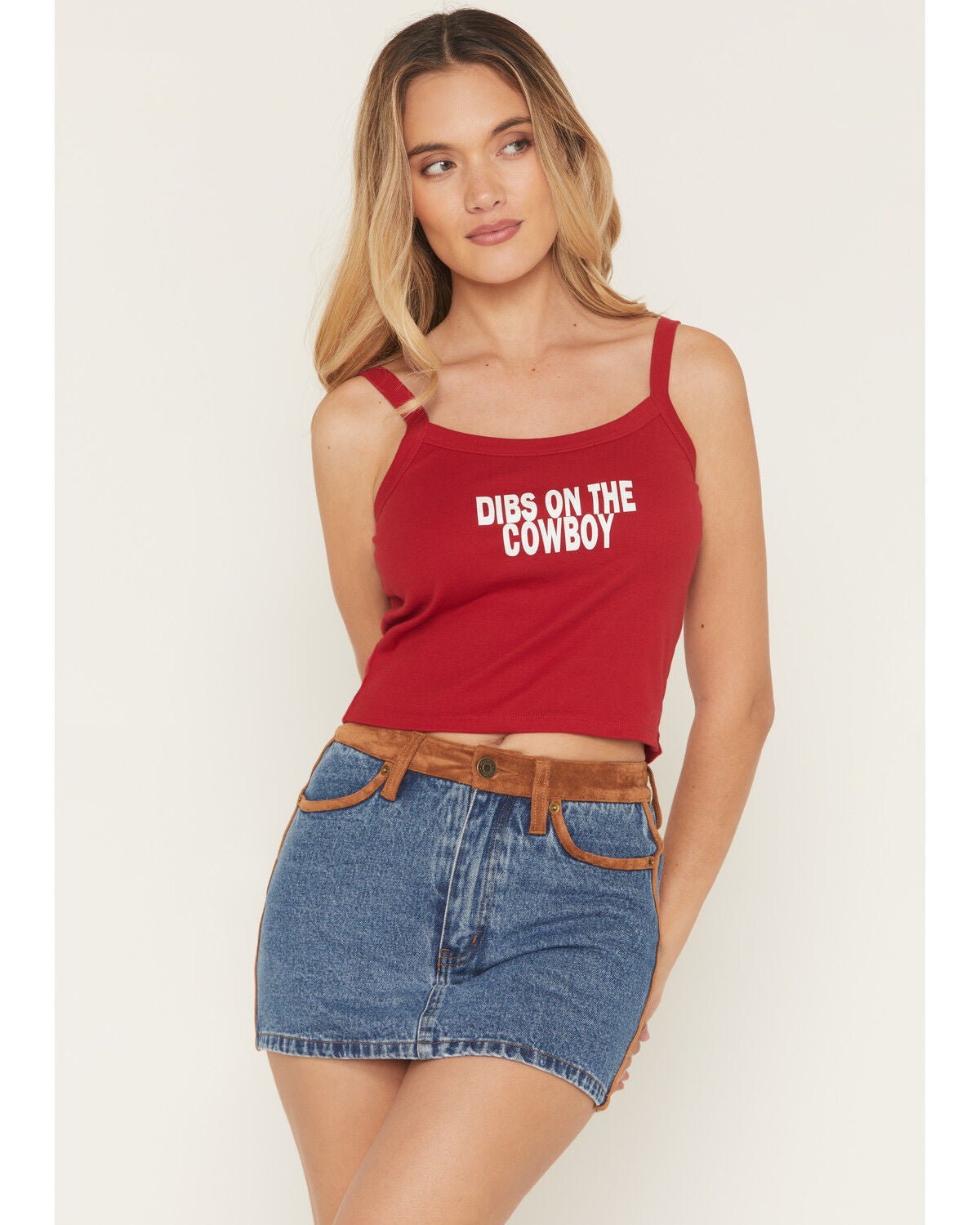 Women's Blended Dibs On The Cowboy Graphic Tank