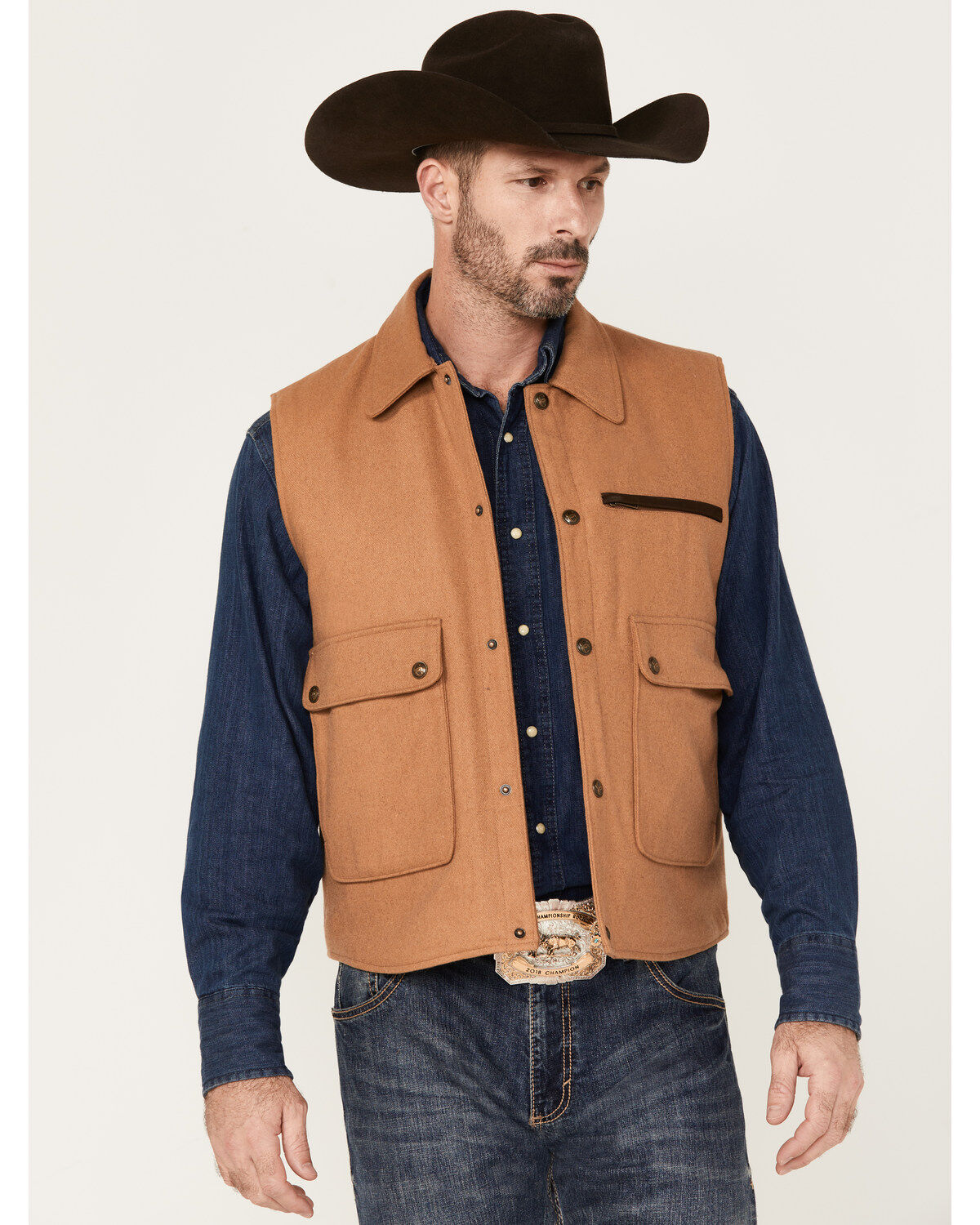 Men's Cripple Creek Snap Front Concealed Carry Wool Vest