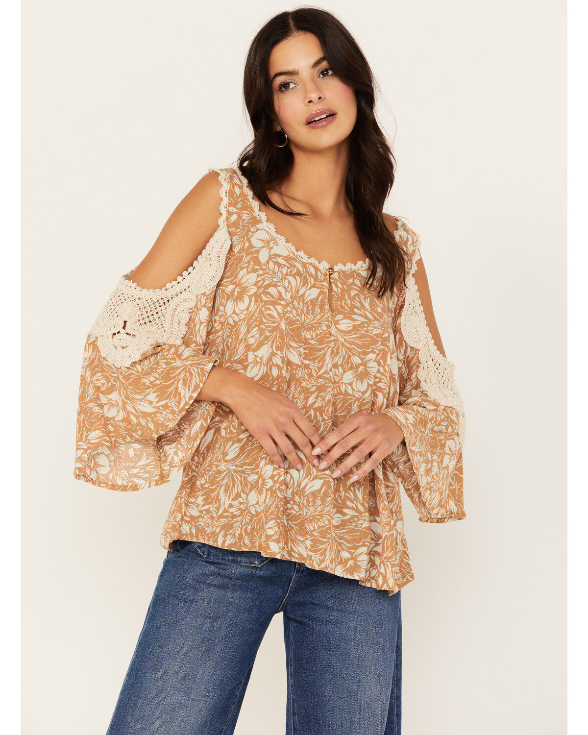 Women's Wild Moss Cold Shoulder Top