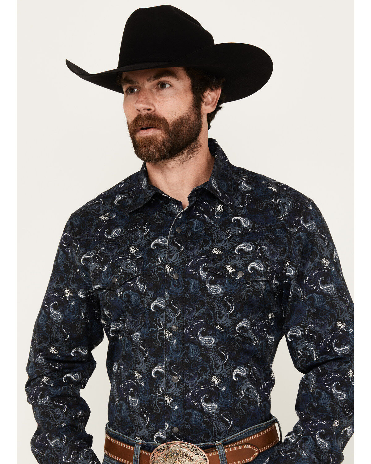 Men's Wrangler Retro Premium Paisley Print Long Sleeve Snap Western Sh