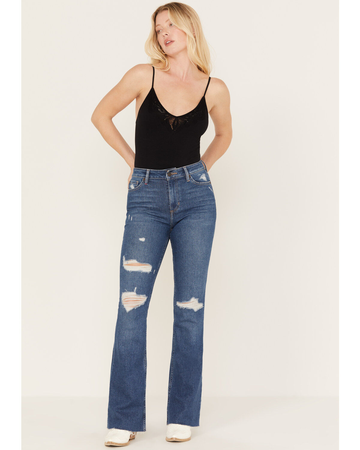 Women's Idyllwind Navaho Dark Wash High Risin' Distressed Bootcut Jean