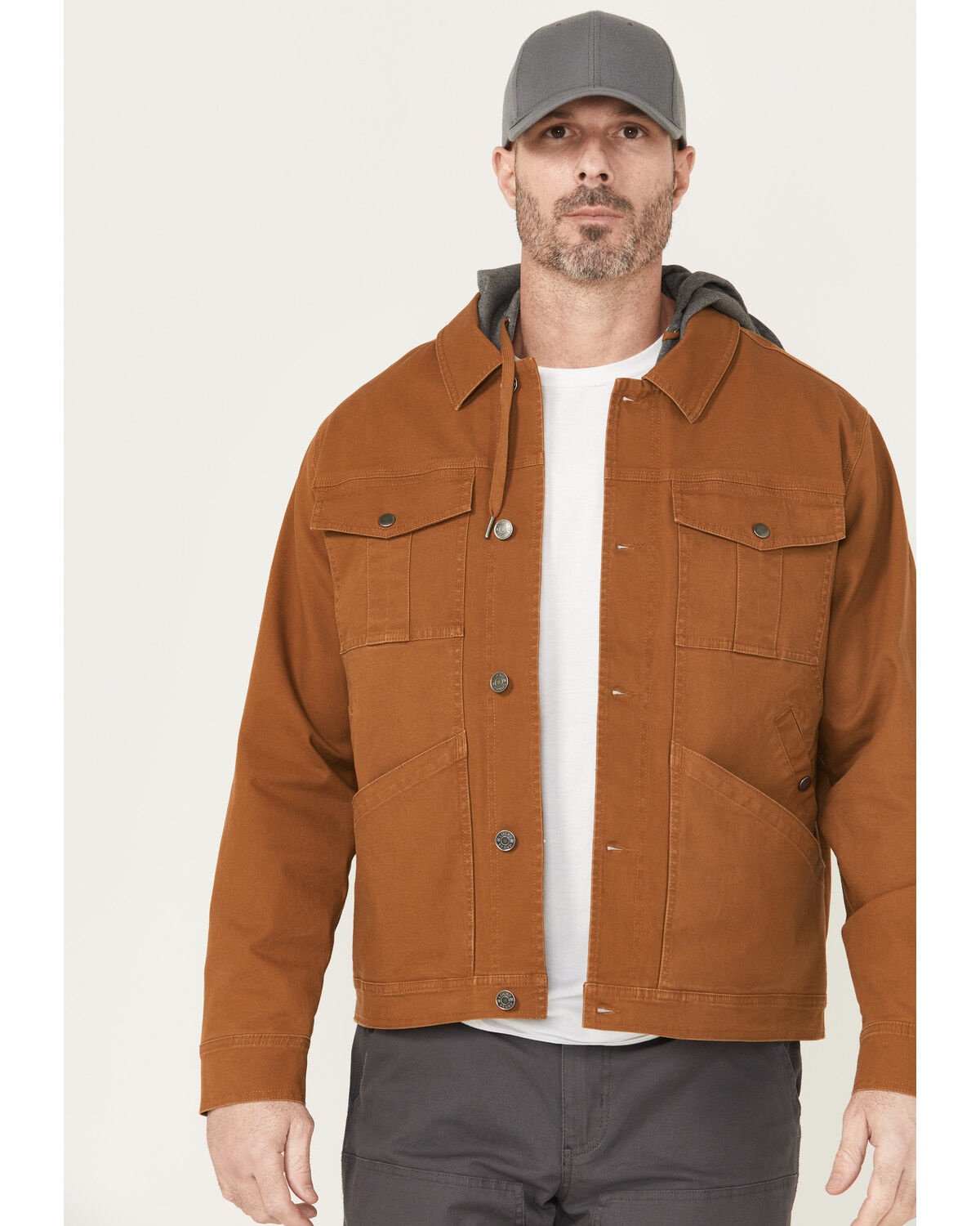 Men's Lucky Brand Workwear Canvas Hooded Trucker Jacket