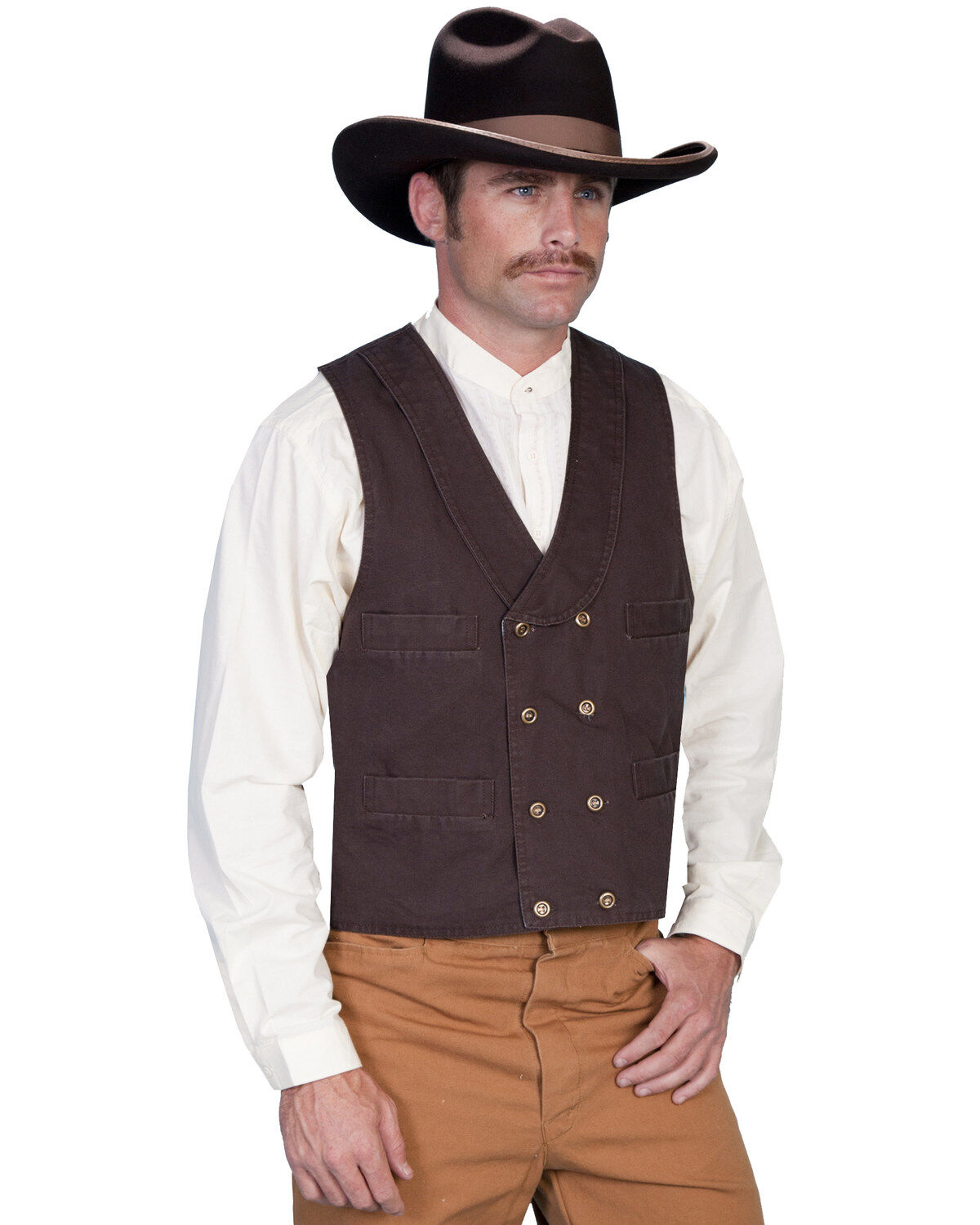 Men's Scully Rangewear by Cotton Canvas Double Breasted Vest