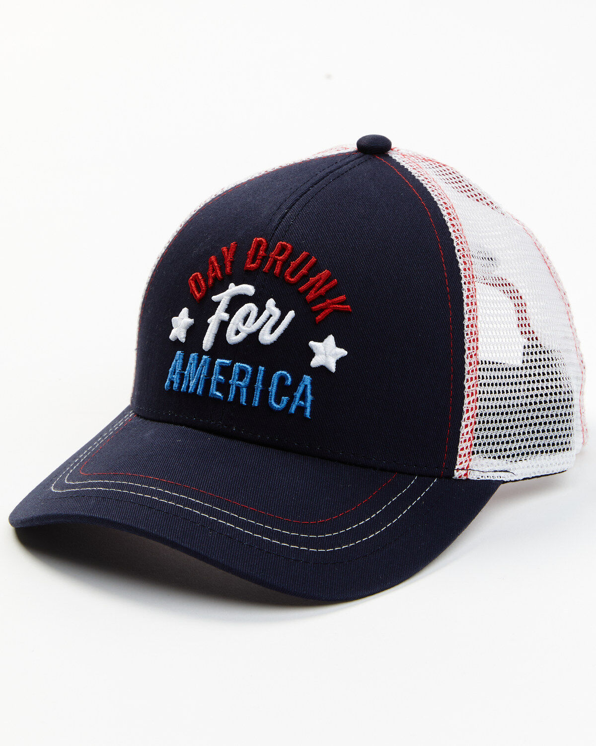 Women's Shyanne Day Drunk For America Embroidered Mesh-Back Ball Cap