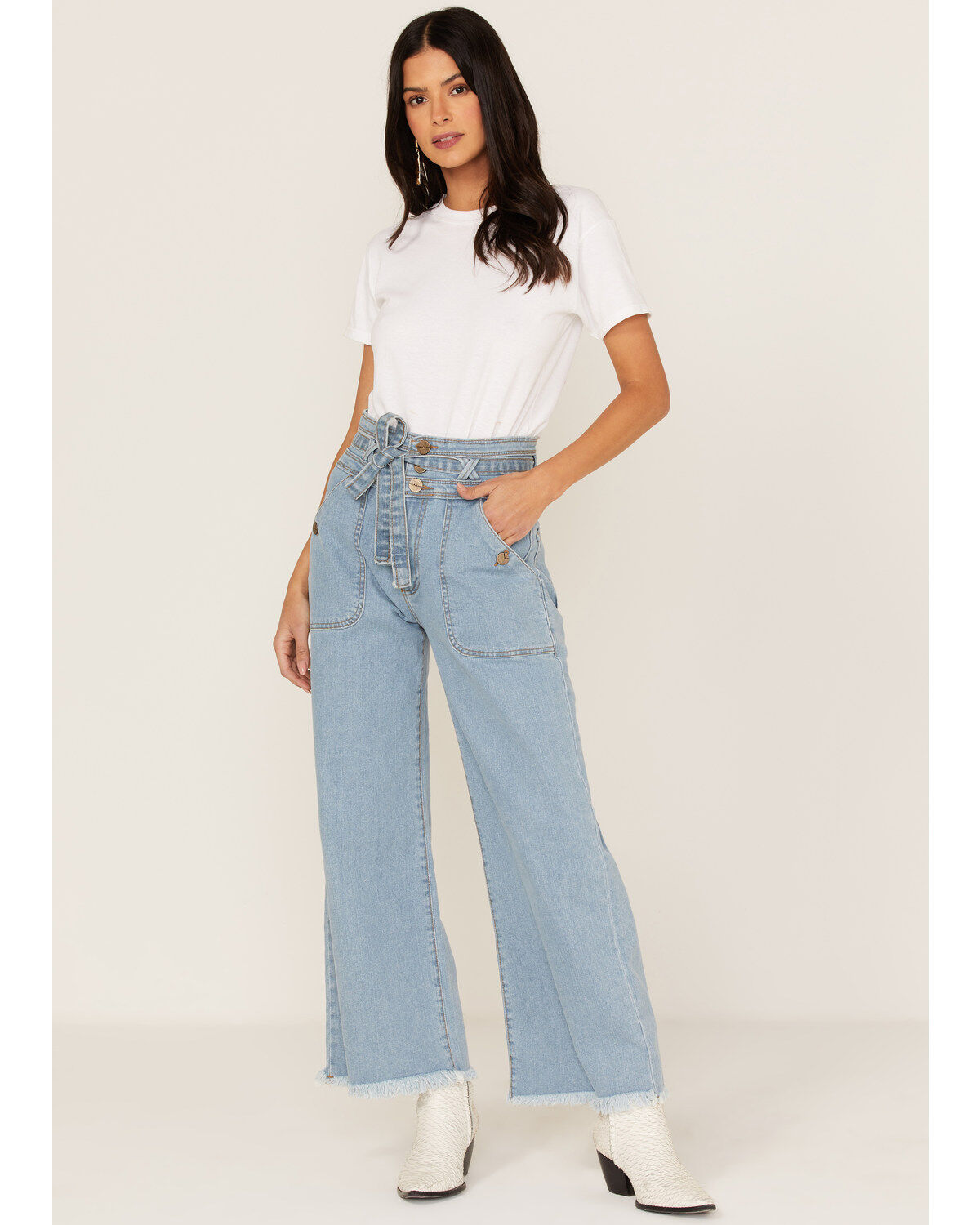 Women's Lola Light Wash High Rise Reese Wide Jeans
